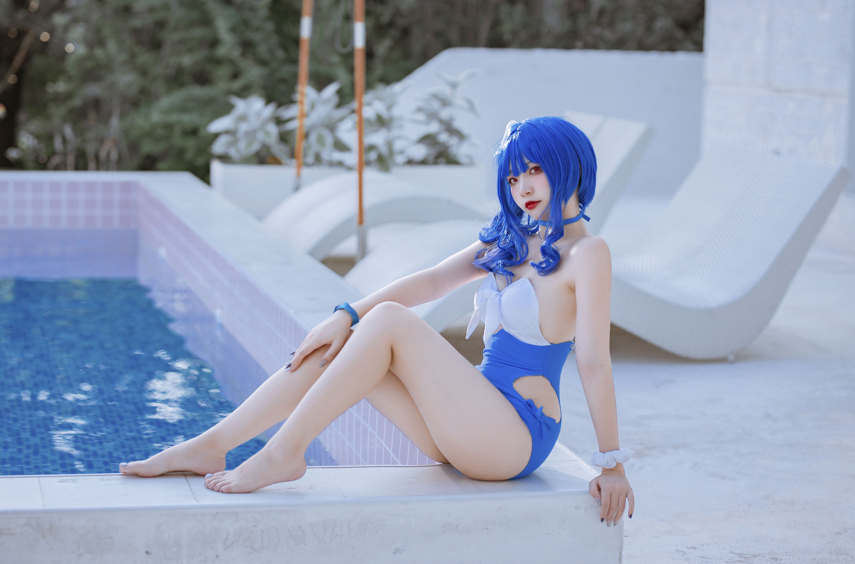 [福利COS] 人气Coser二佐Nisa - 碧蓝 圣路易斯泳装