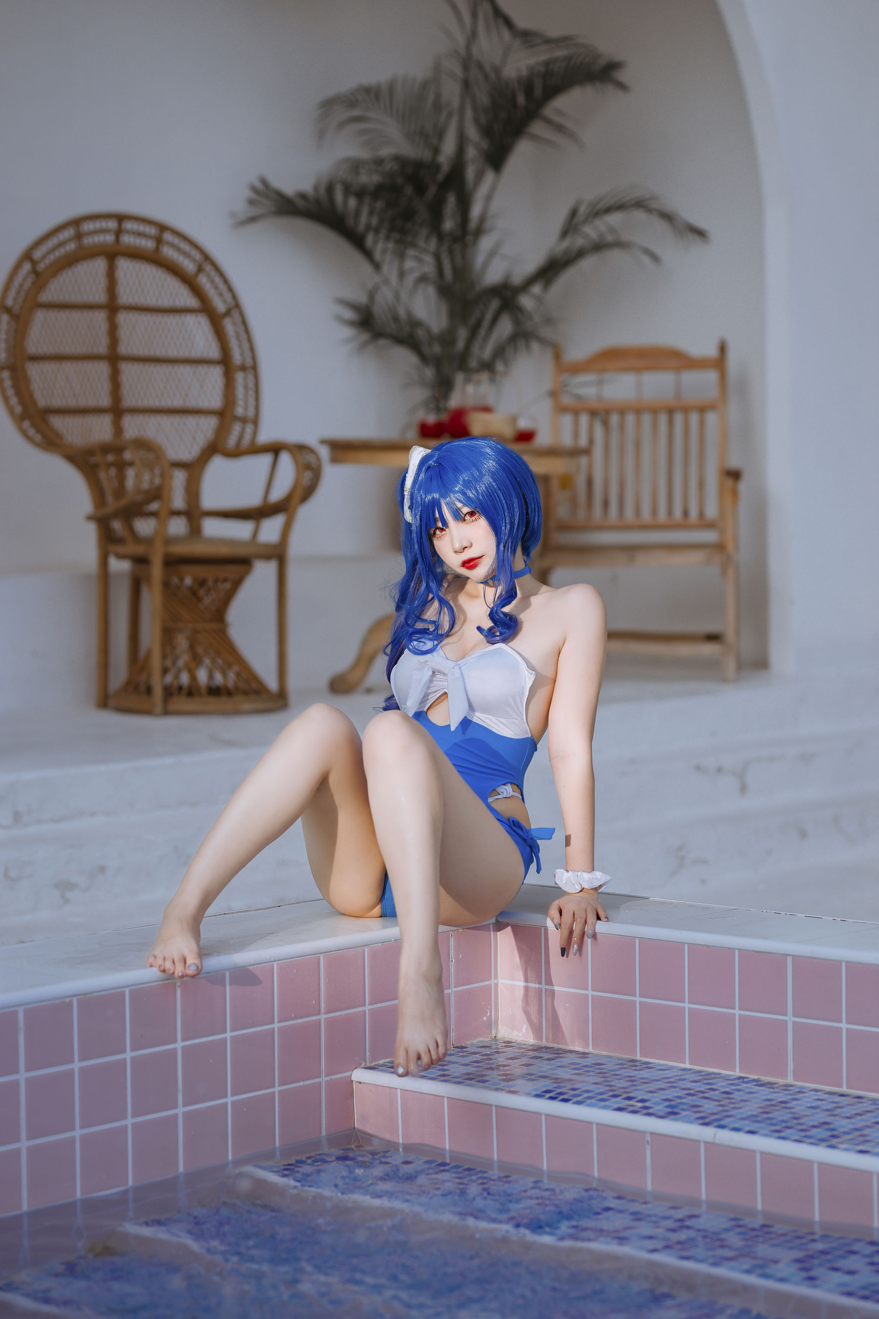 [福利COS] 人气Coser二佐Nisa - 碧蓝 圣路易斯泳装