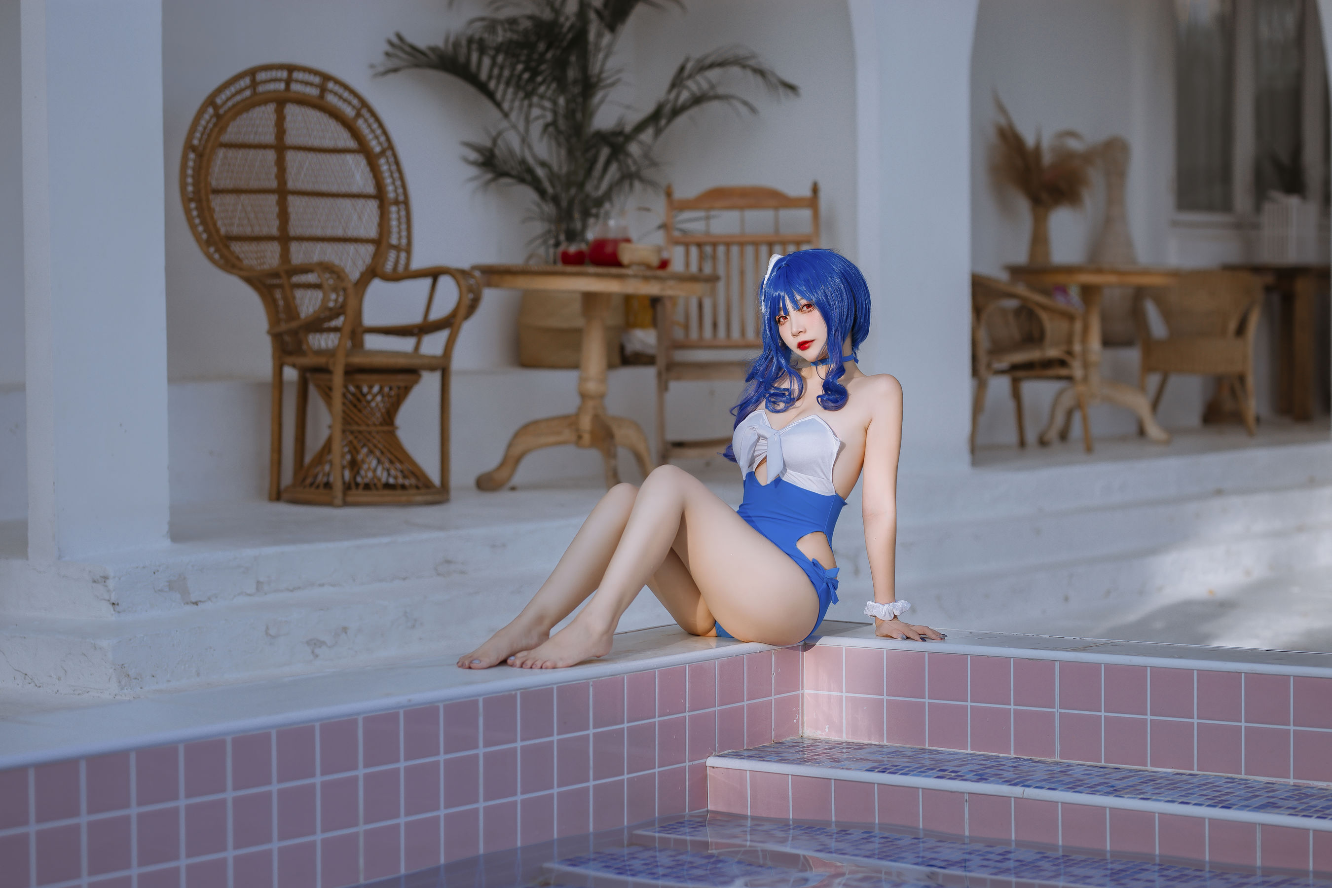 [福利COS] 人气Coser二佐Nisa - 碧蓝 圣路易斯泳装