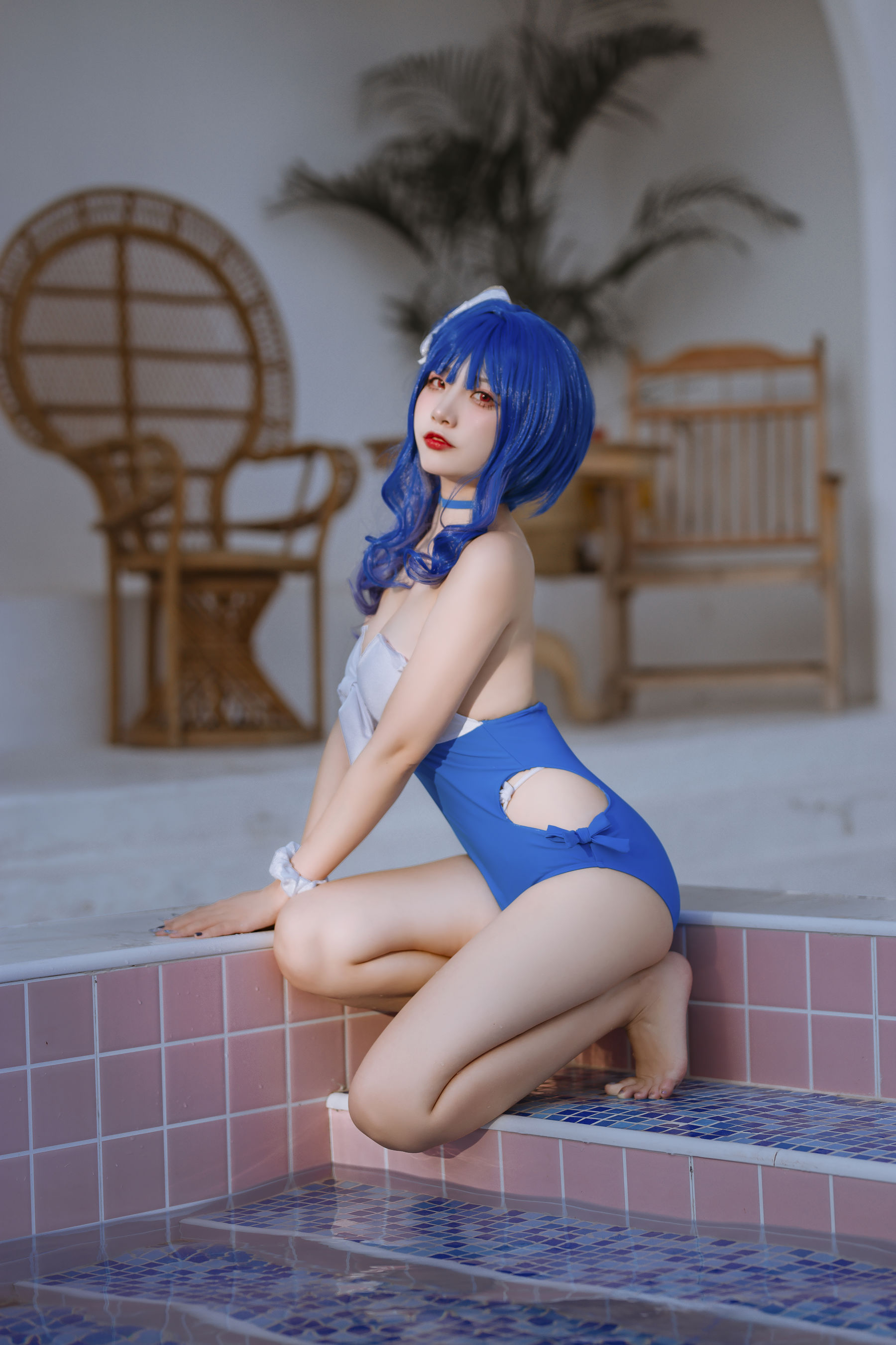 [福利COS] 人气Coser二佐Nisa - 碧蓝 圣路易斯泳装