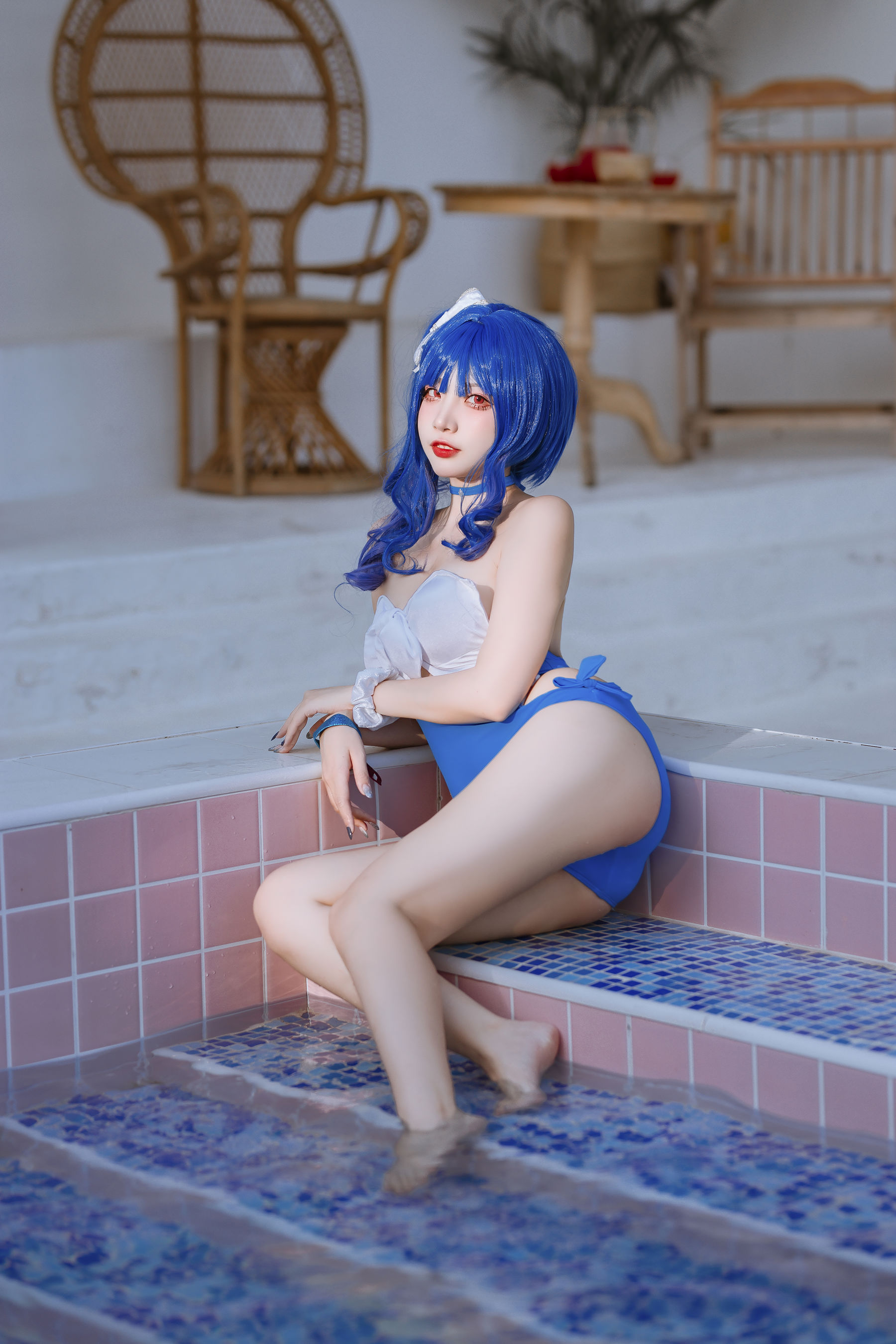 [福利COS] 人气Coser二佐Nisa - 碧蓝 圣路易斯泳装