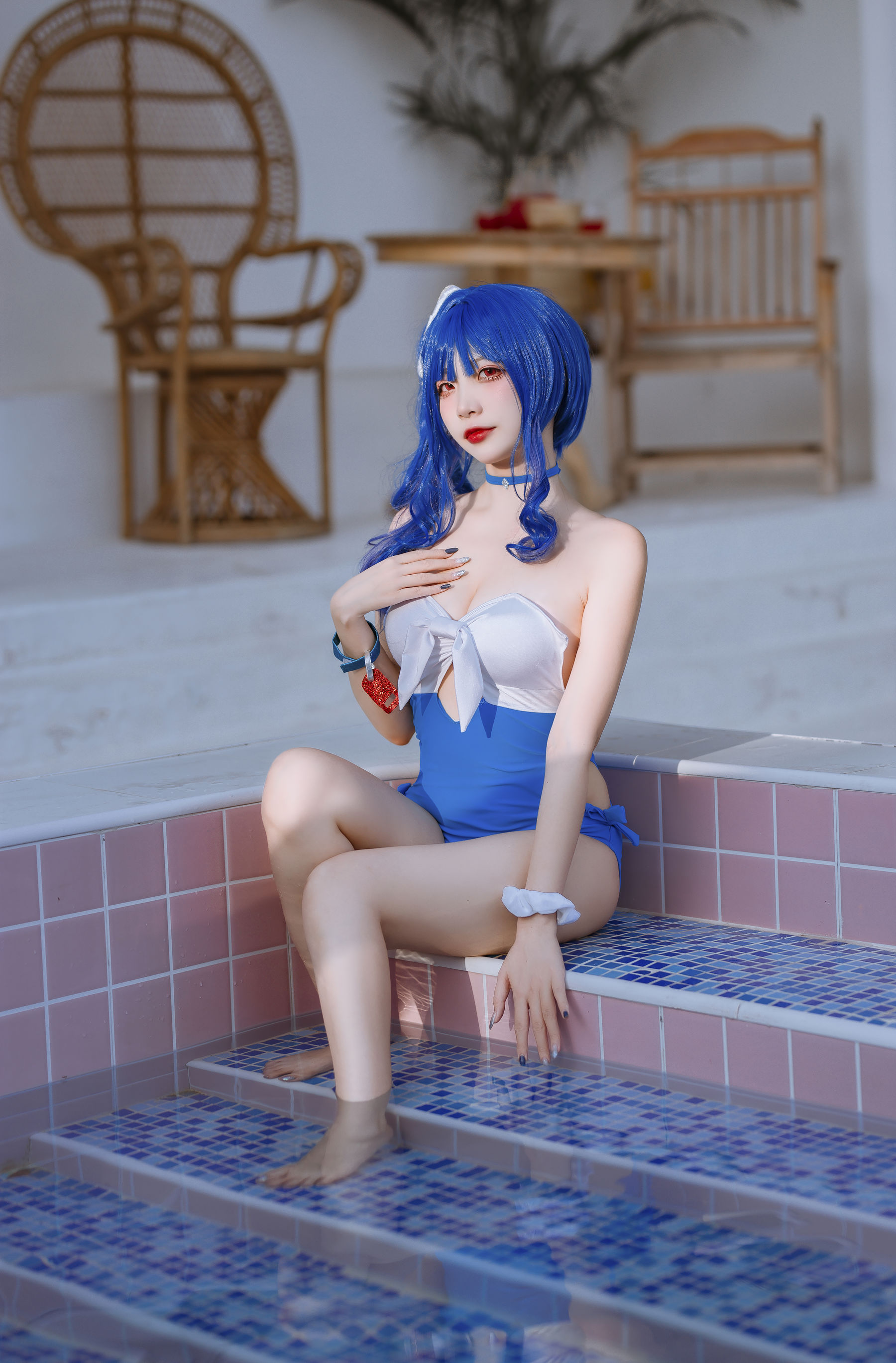 [福利COS] 人气Coser二佐Nisa - 碧蓝 圣路易斯泳装