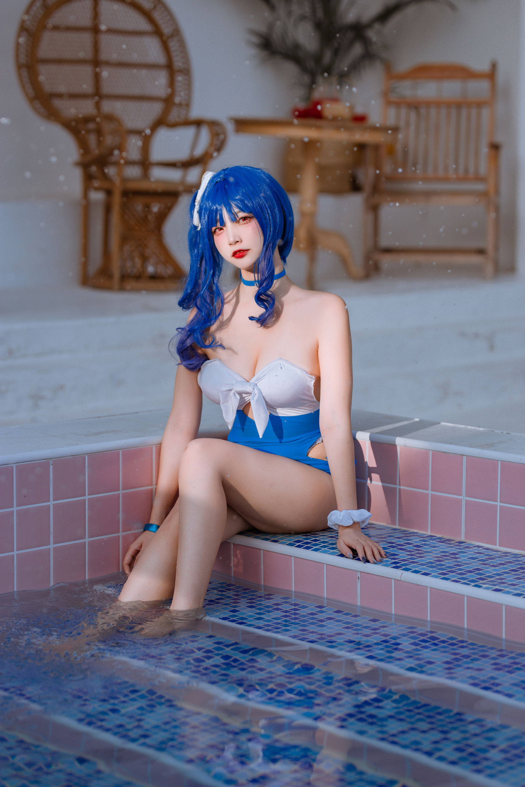 [福利COS] 人气Coser二佐Nisa - 碧蓝 圣路易斯泳装