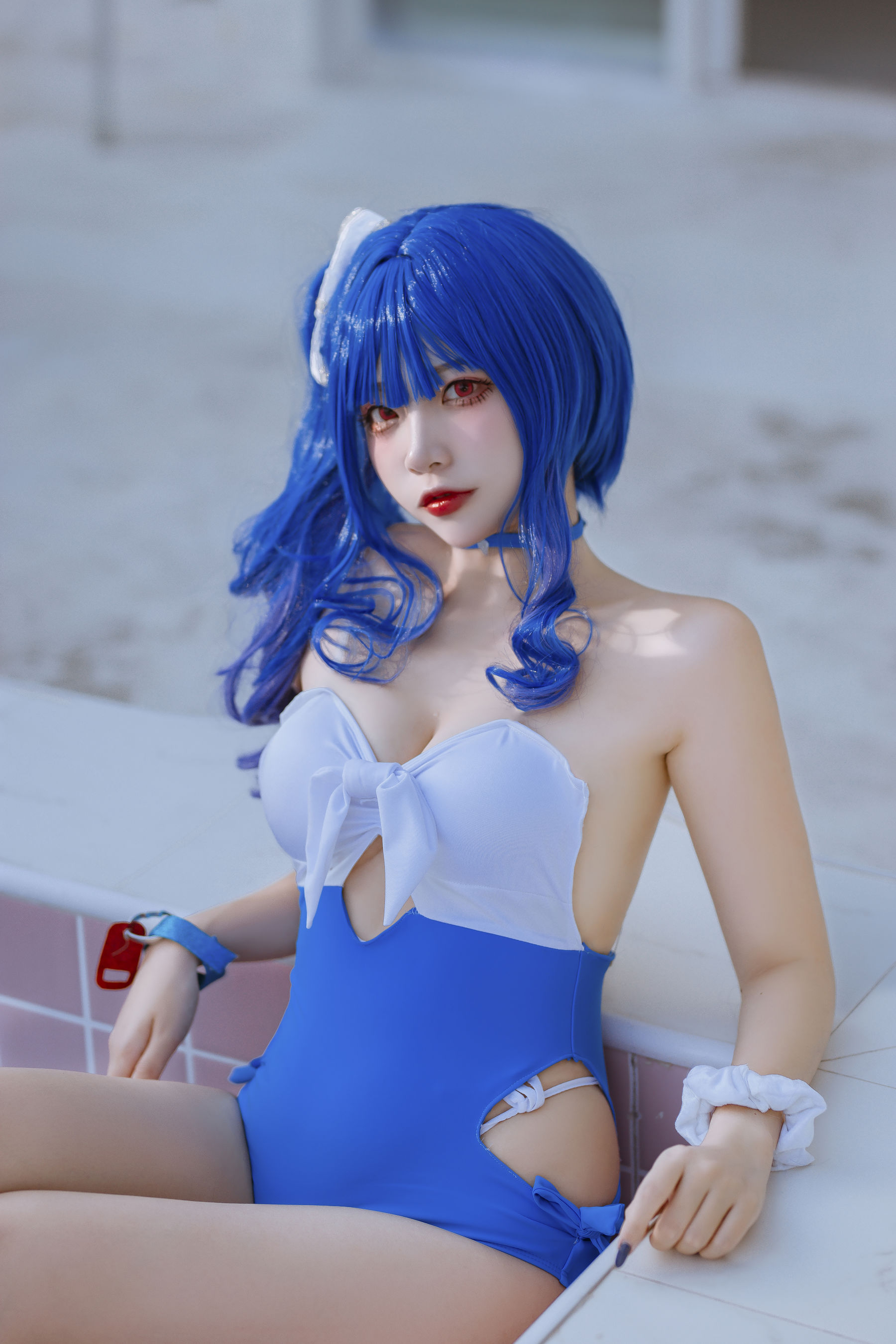 [福利COS] 人气Coser二佐Nisa - 碧蓝 圣路易斯泳装