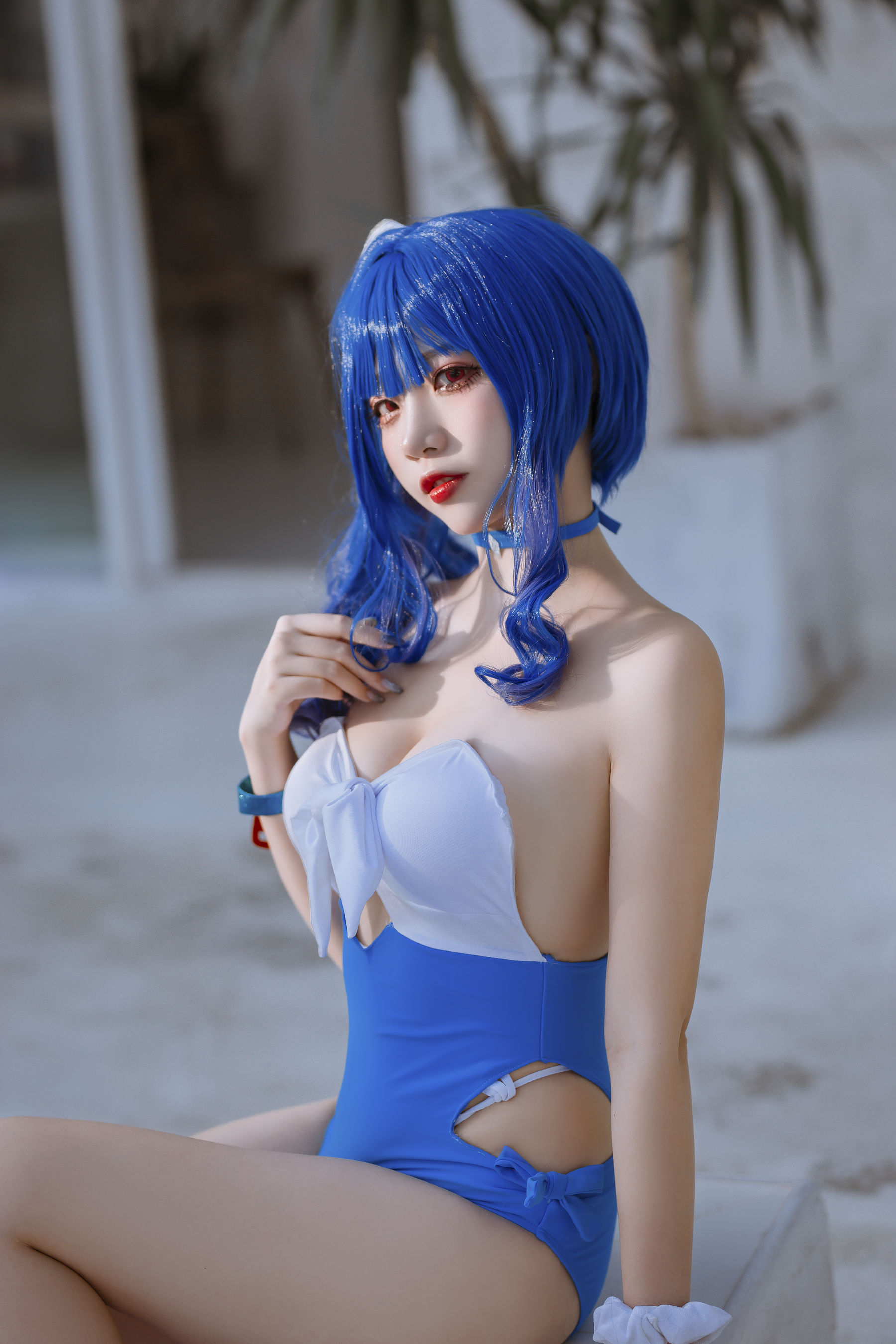 [福利COS] 人气Coser二佐Nisa - 碧蓝 圣路易斯泳装