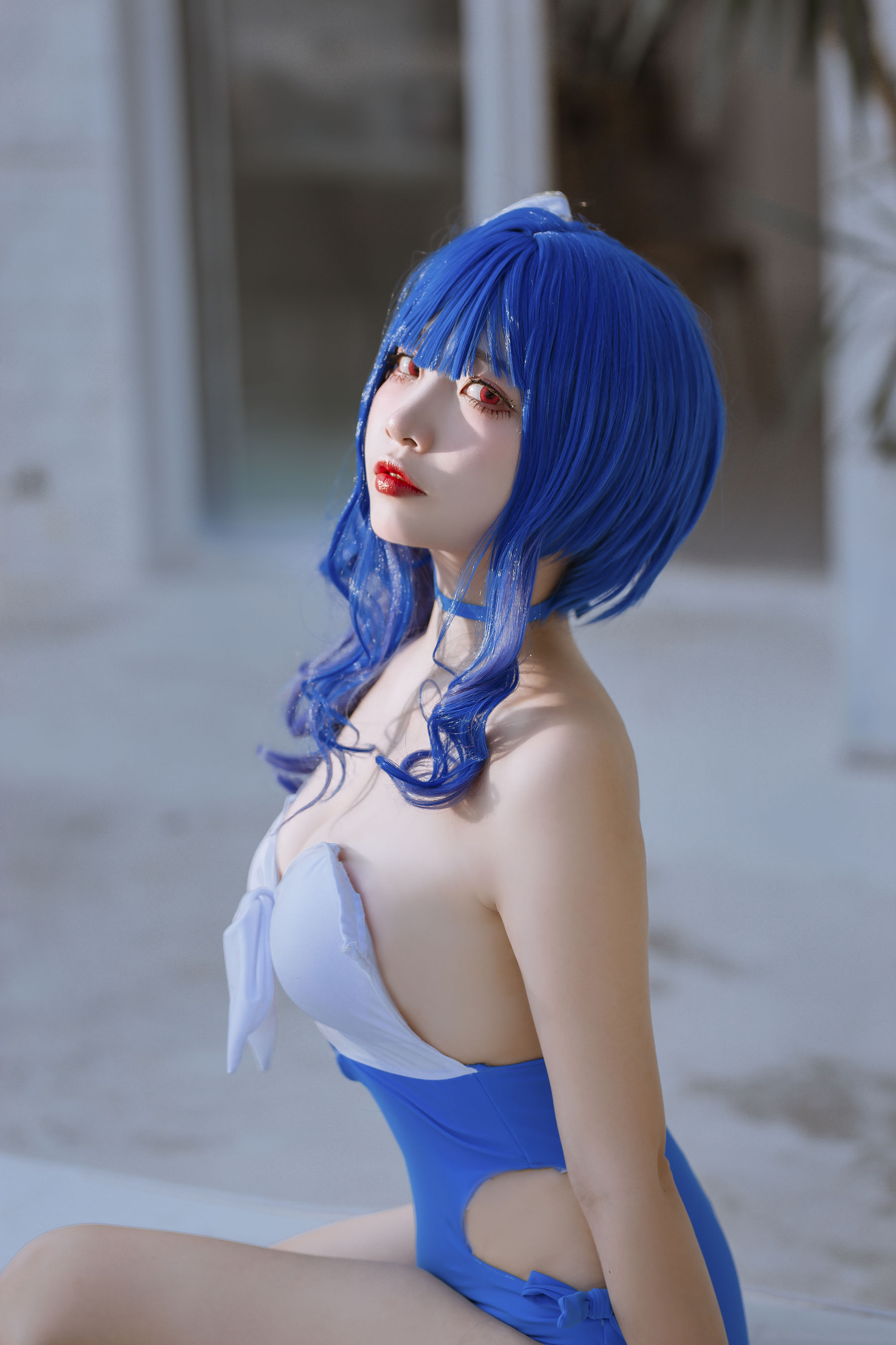 [福利COS] 人气Coser二佐Nisa - 碧蓝 圣路易斯泳装