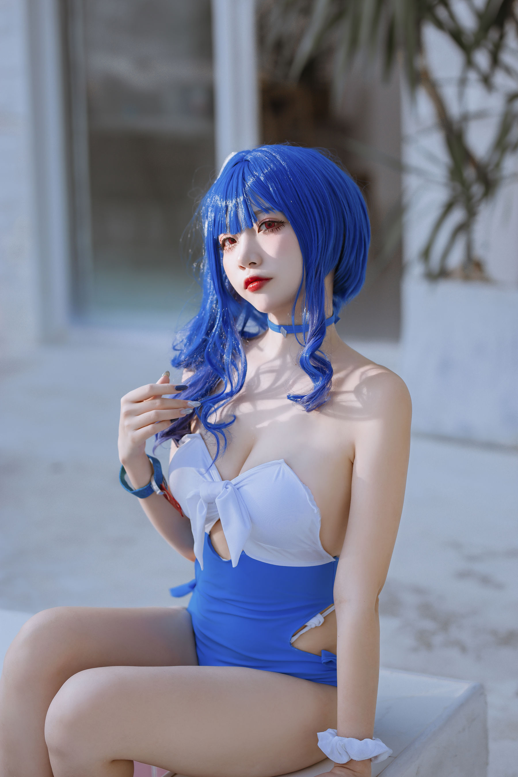 [福利COS] 人气Coser二佐Nisa - 碧蓝 圣路易斯泳装