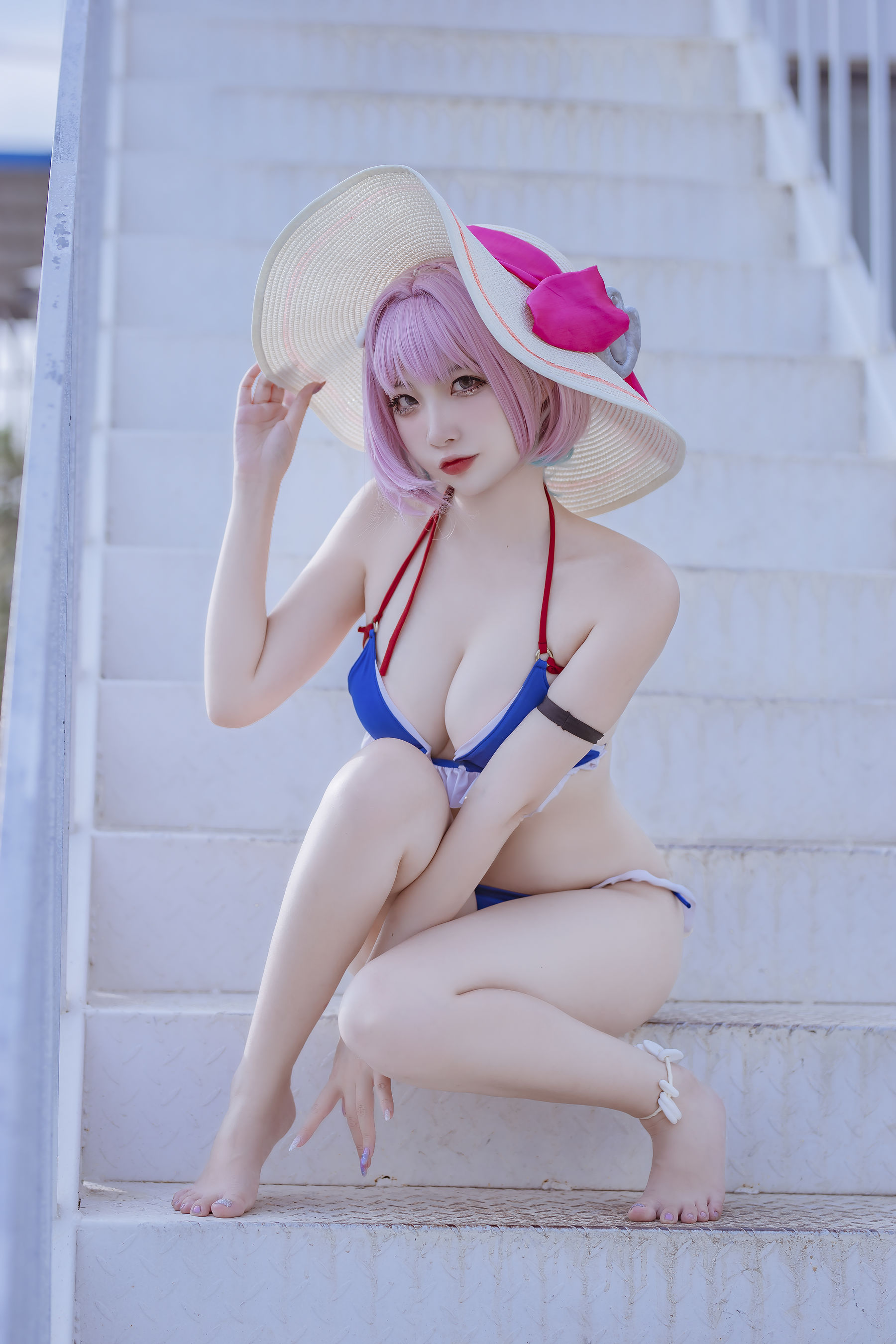 [福利COS] 人气Coser二佐Nisa - 碧蓝 塔尔图泳装