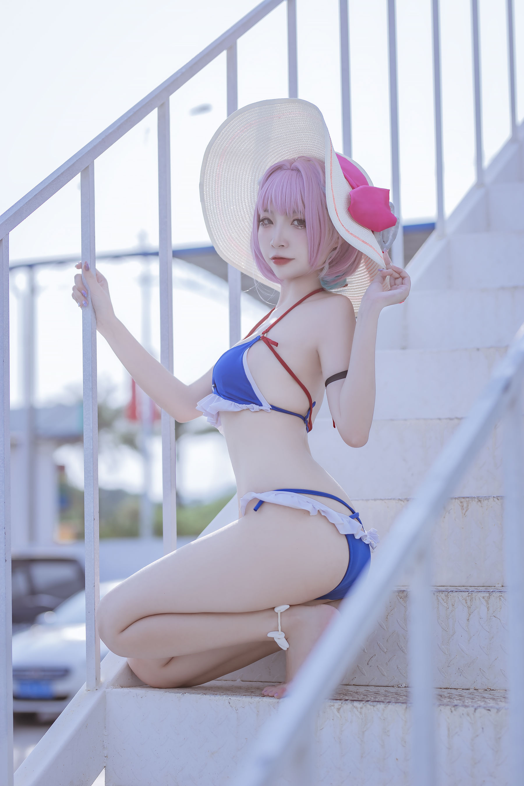 [福利COS] 人气Coser二佐Nisa - 碧蓝 塔尔图泳装