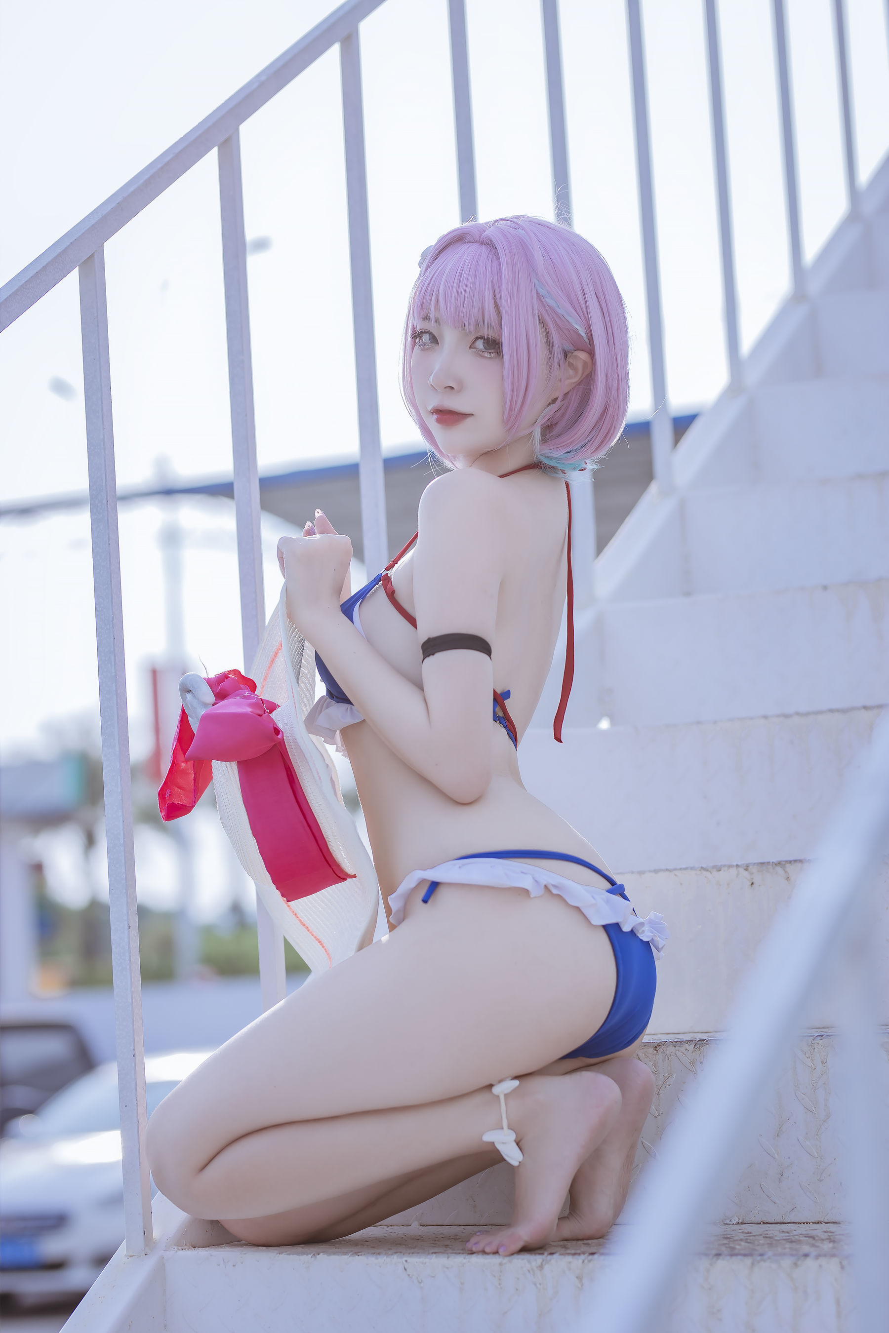 [福利COS] 人气Coser二佐Nisa - 碧蓝 塔尔图泳装