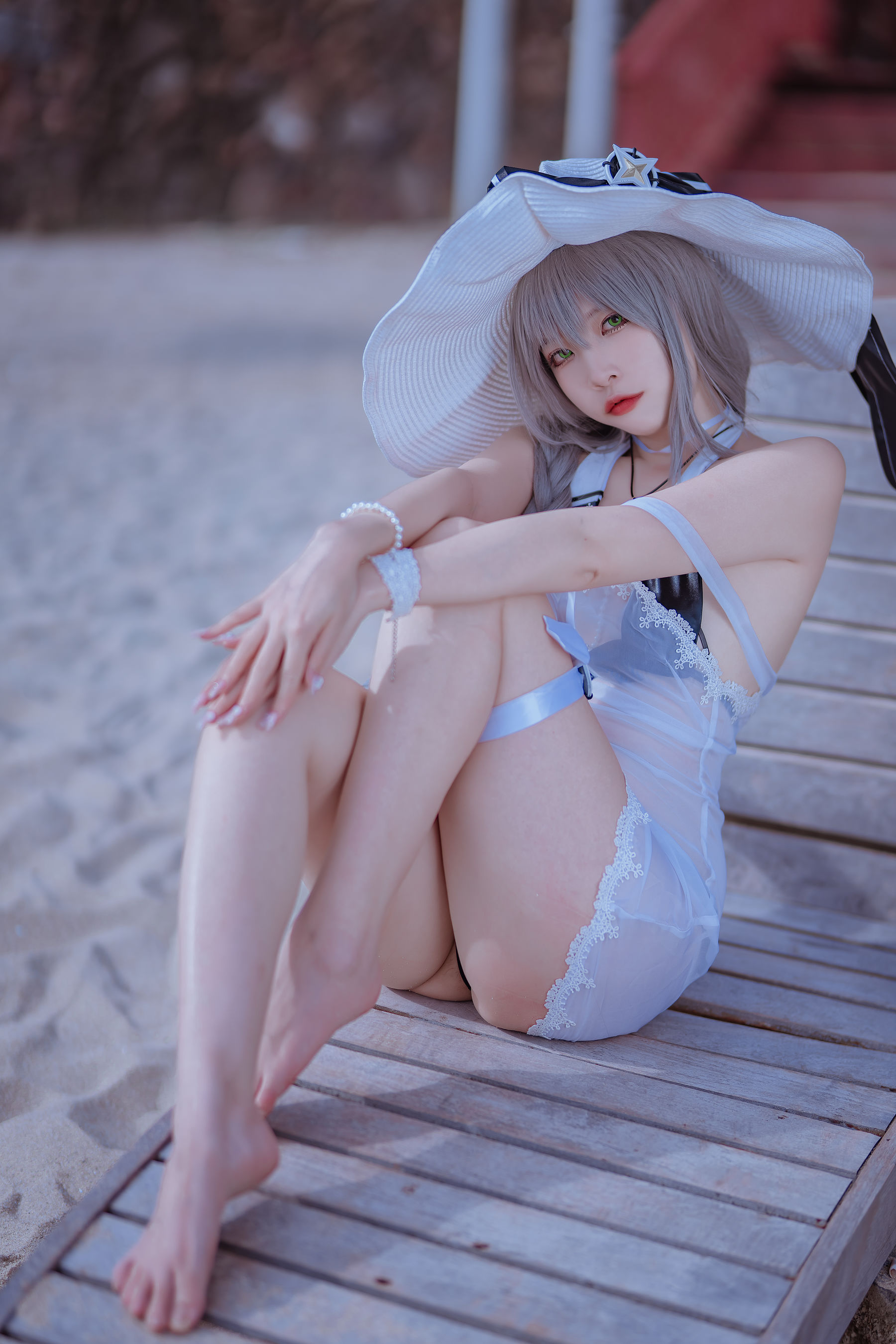 [福利COS] 人气Coser二佐Nisa - 碧蓝 天鹰泳装