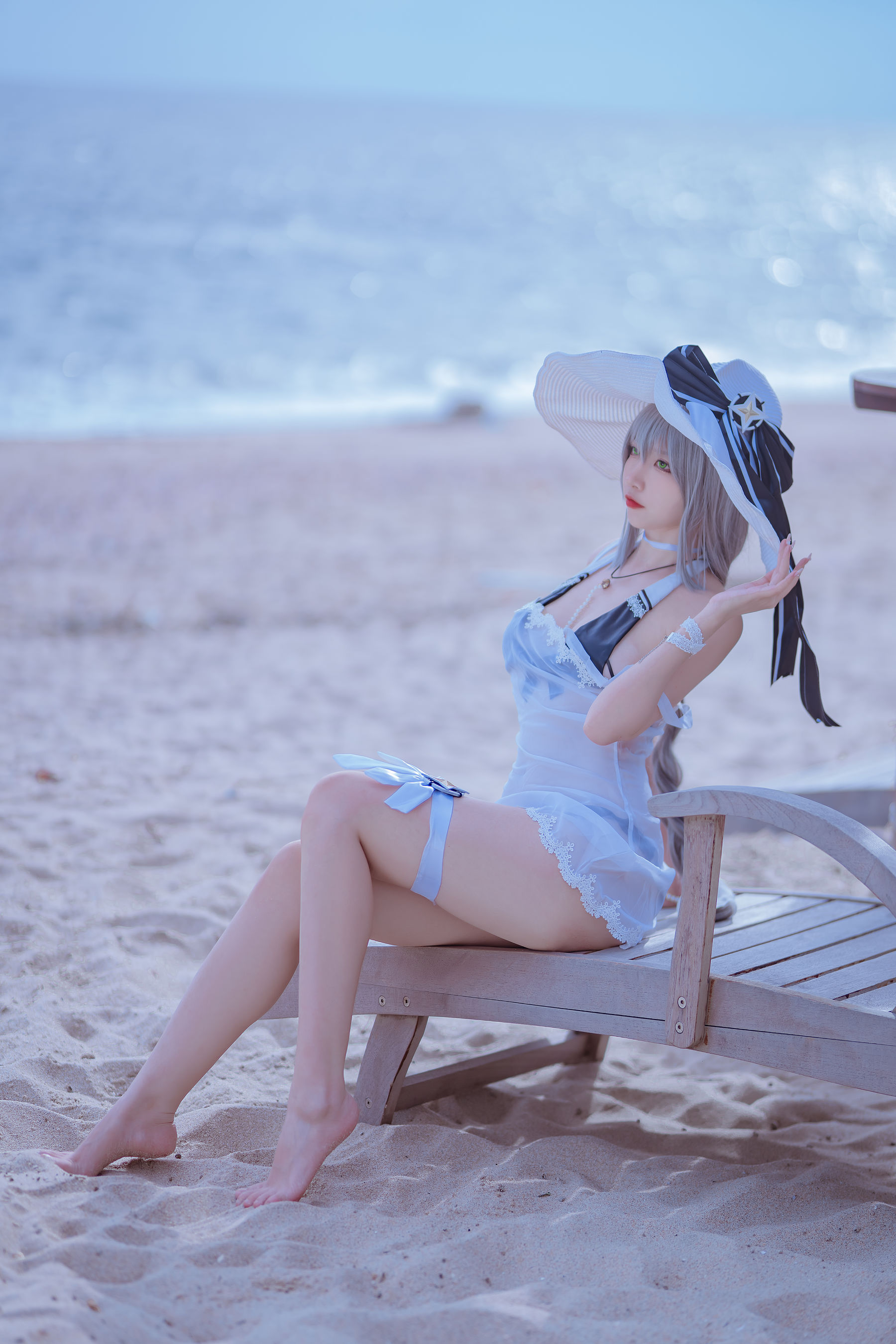 [福利COS] 人气Coser二佐Nisa - 碧蓝 天鹰泳装