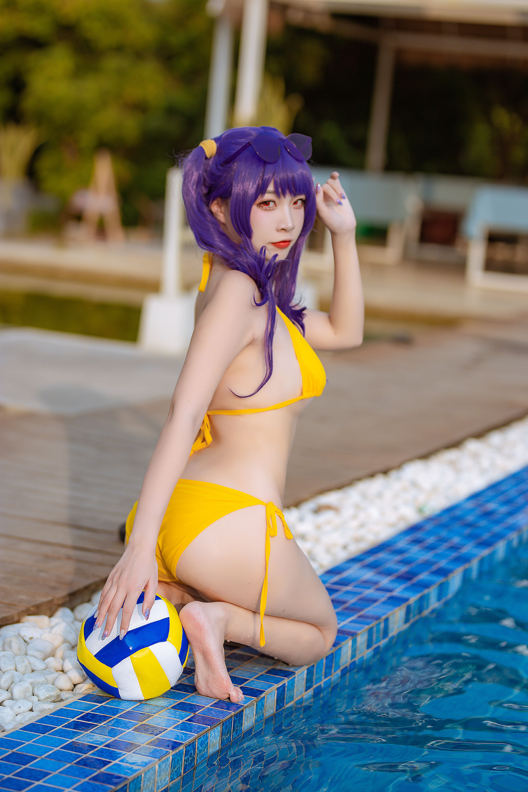 [福利COS] 人气Coser二佐Nisa - 碧蓝 波拉泳装