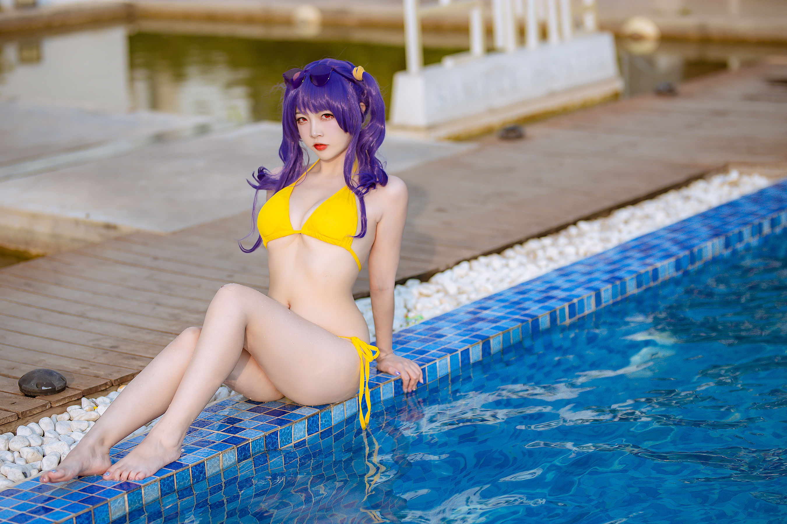 [福利COS] 人气Coser二佐Nisa - 碧蓝 波拉泳装