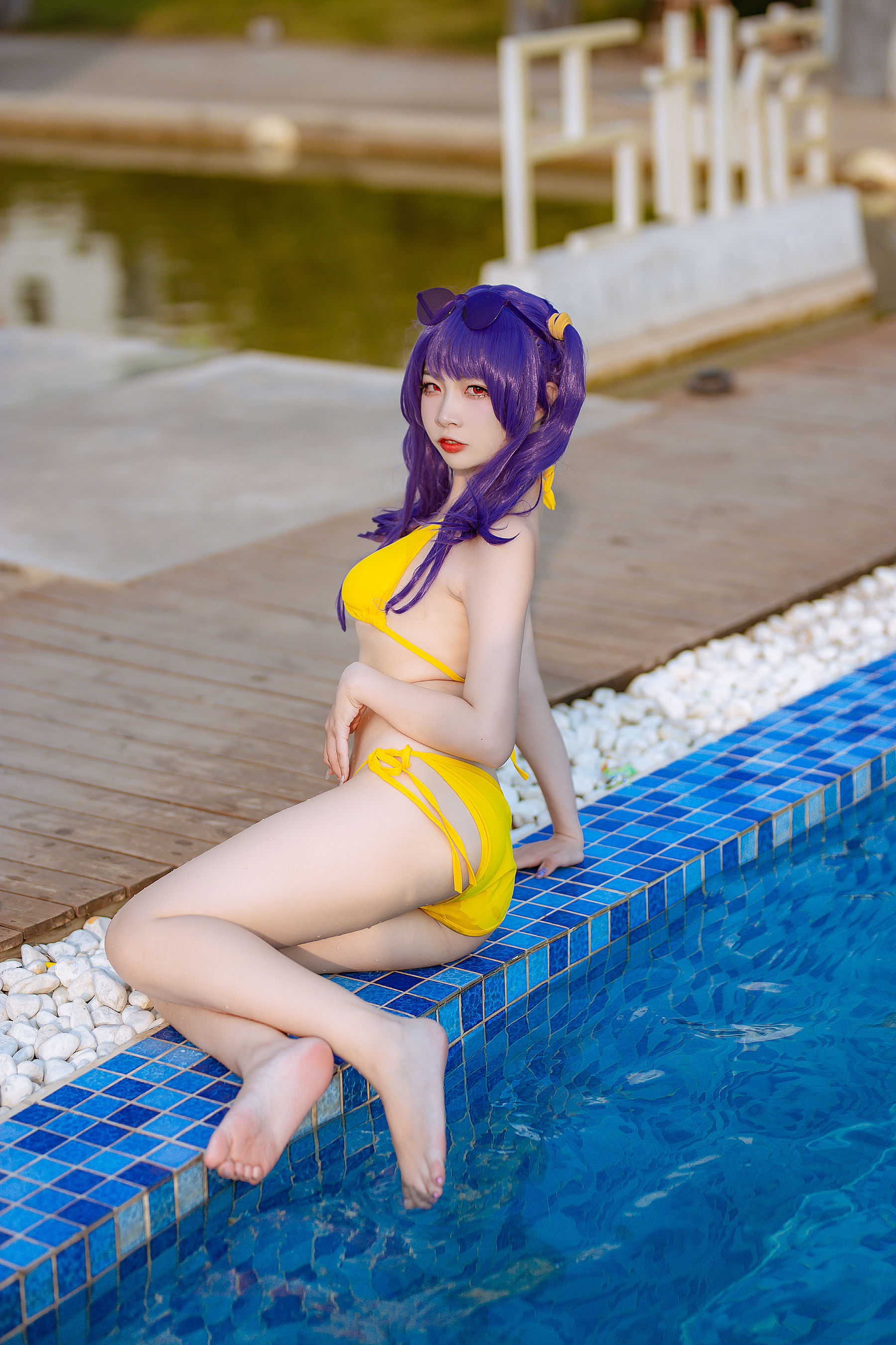 [福利COS] 人气Coser二佐Nisa - 碧蓝 波拉泳装