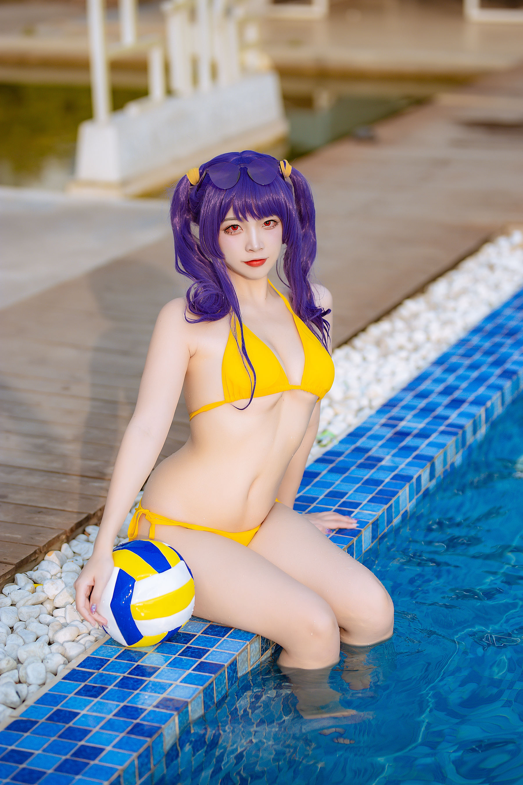 [福利COS] 人气Coser二佐Nisa - 碧蓝 波拉泳装