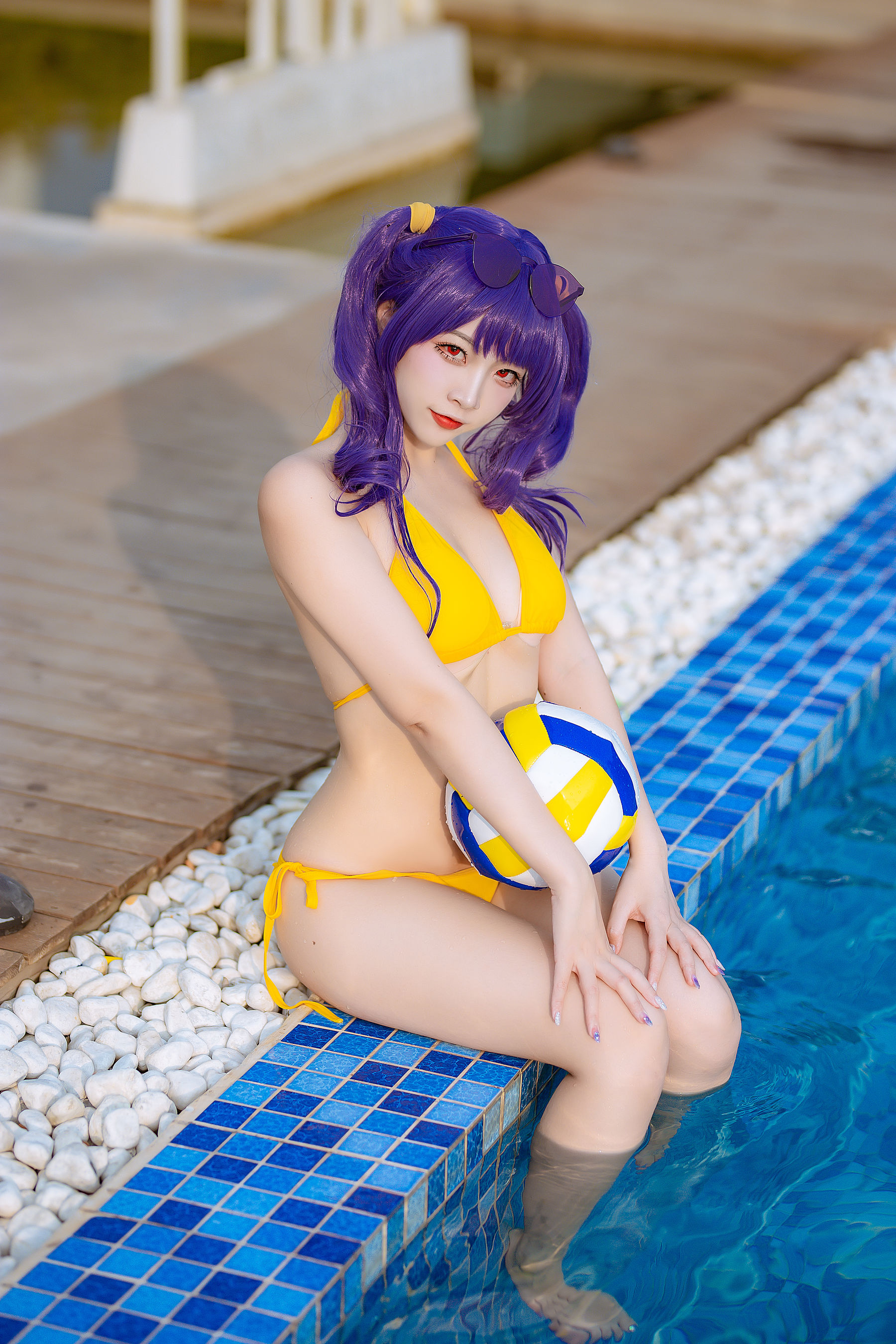[福利COS] 人气Coser二佐Nisa - 碧蓝 波拉泳装