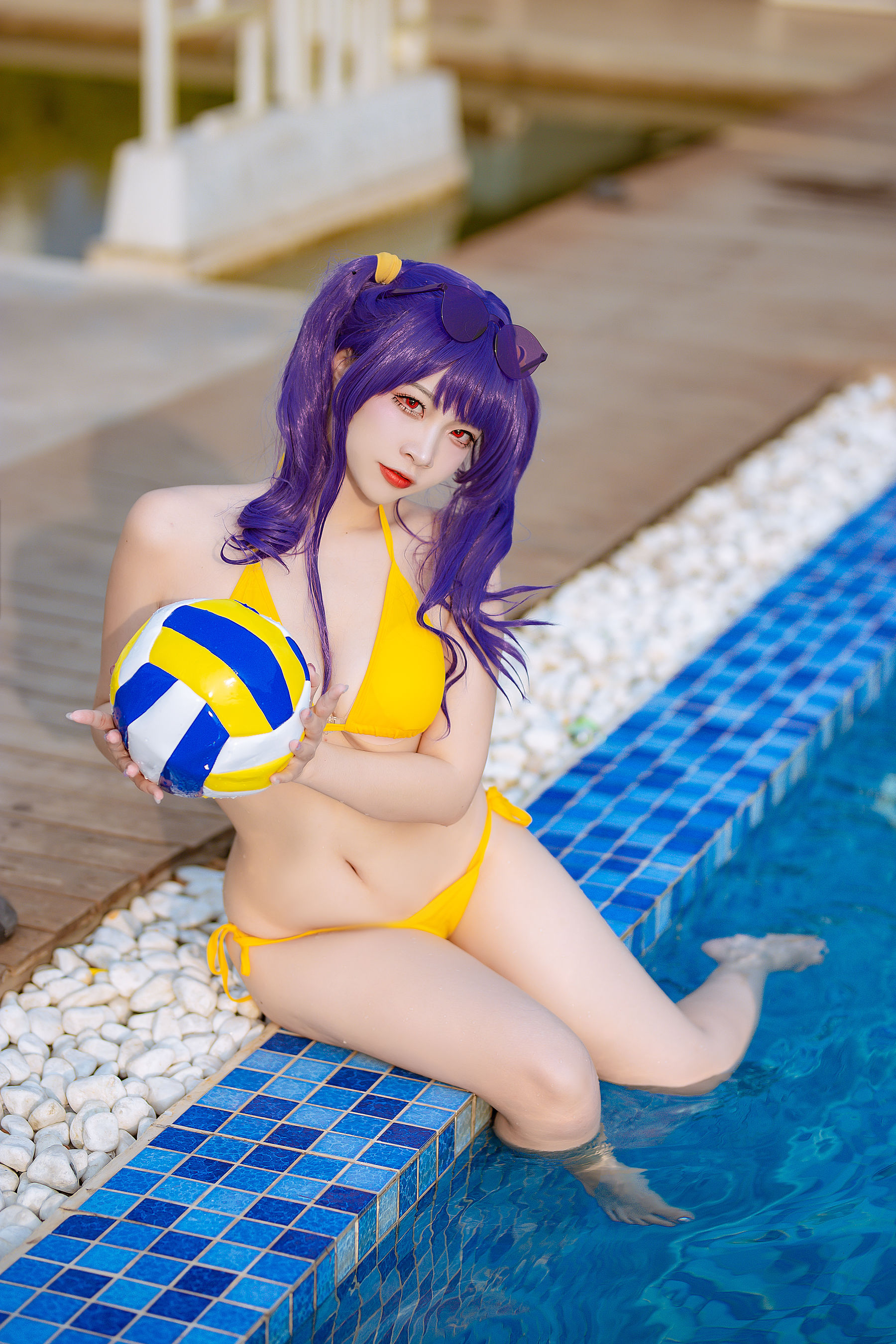 [福利COS] 人气Coser二佐Nisa - 碧蓝 波拉泳装