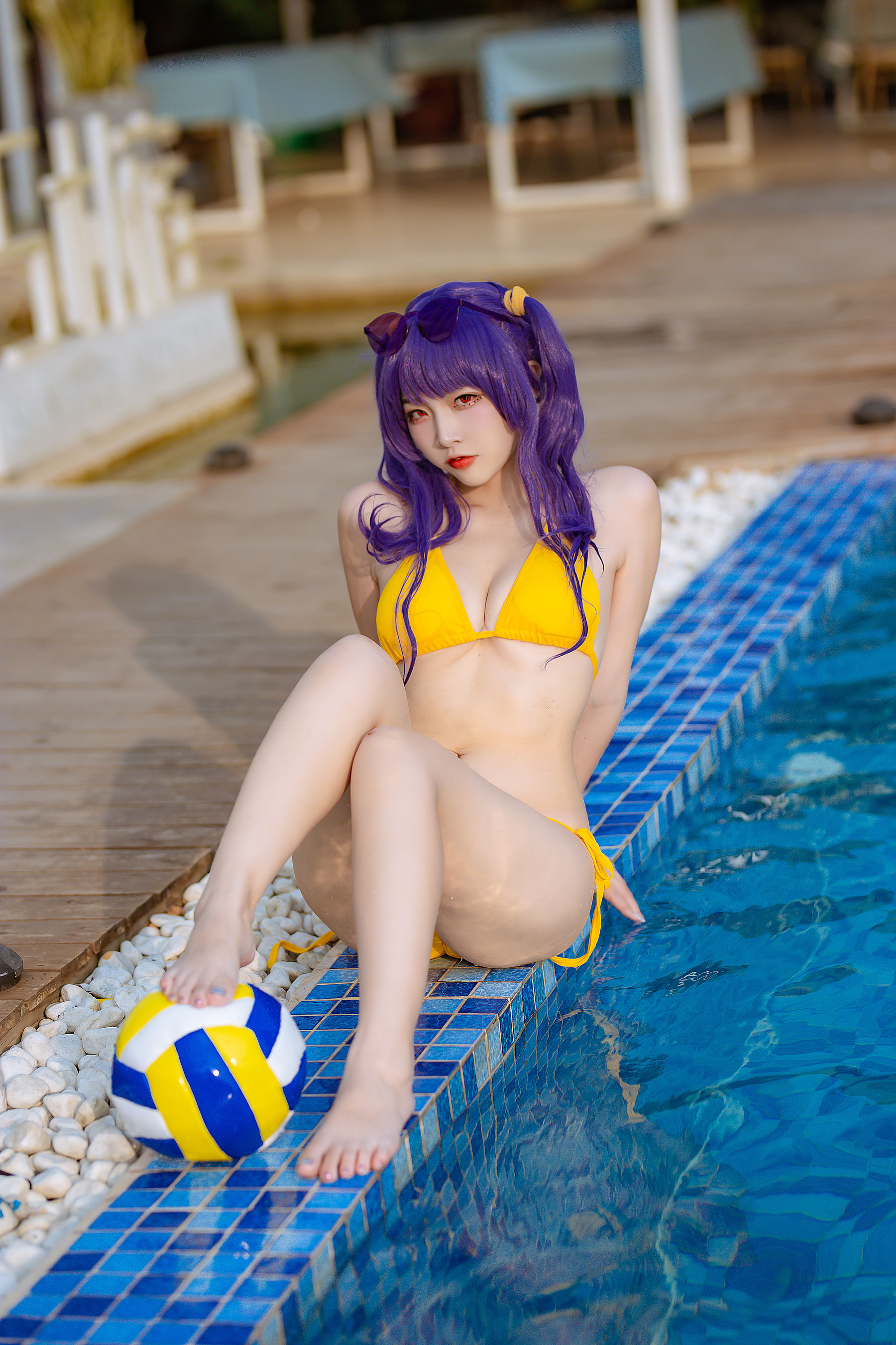 [福利COS] 人气Coser二佐Nisa - 碧蓝 波拉泳装
