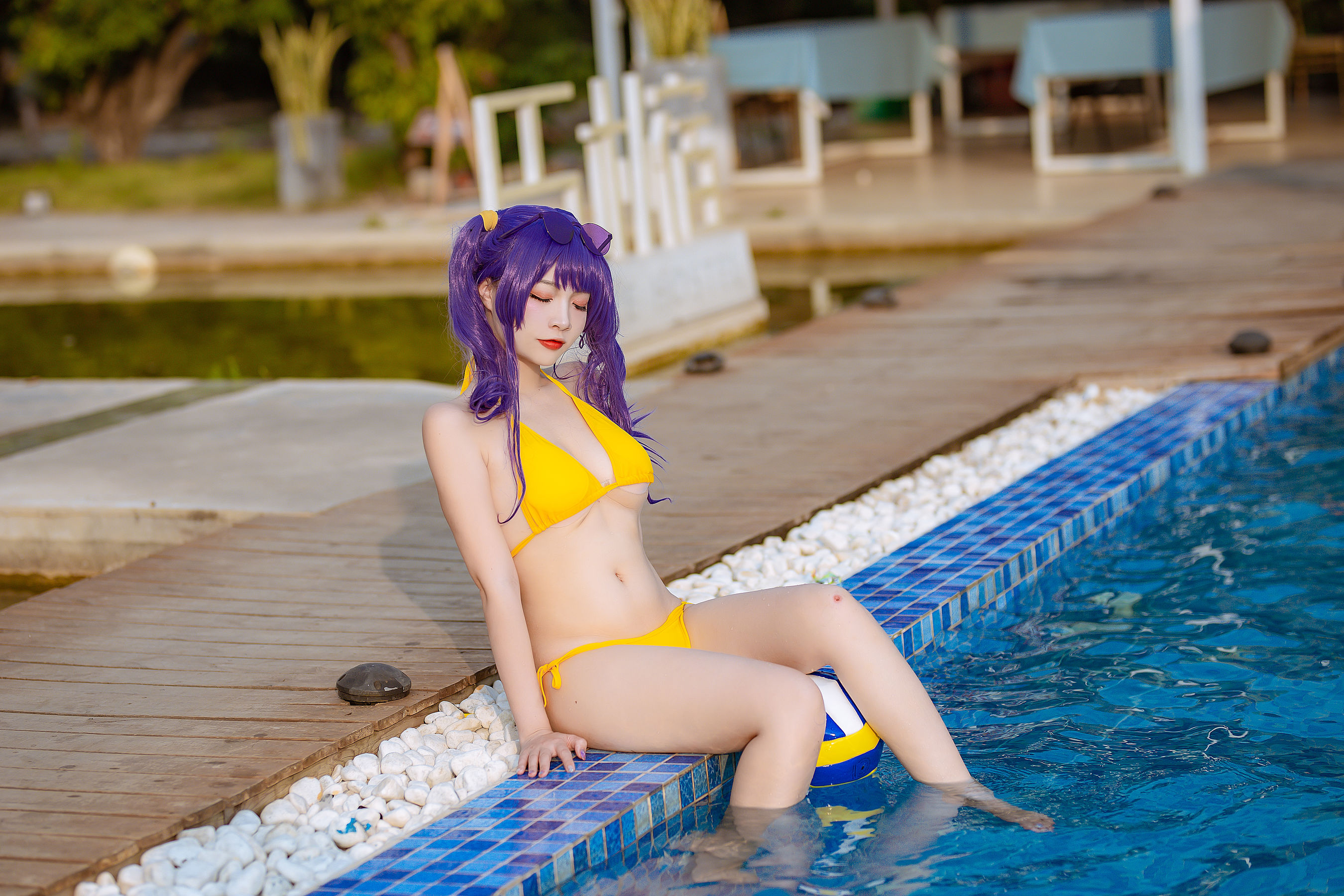 [福利COS] 人气Coser二佐Nisa - 碧蓝 波拉泳装