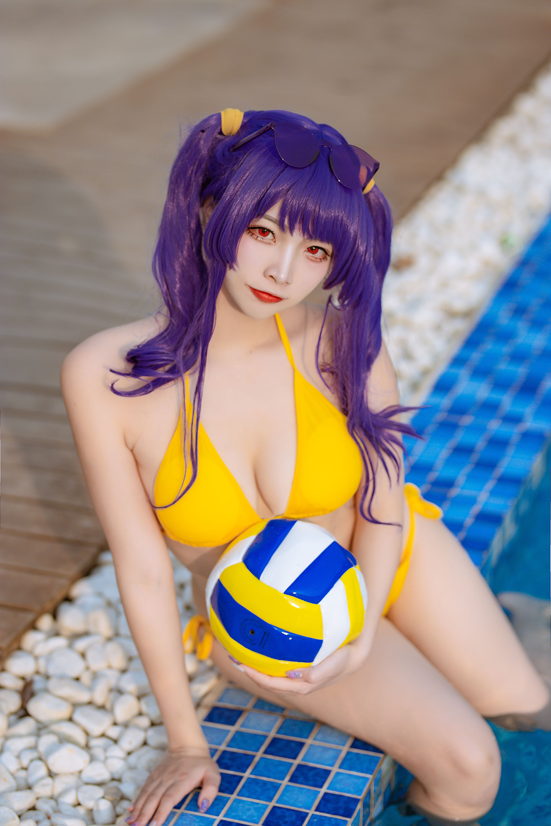 [福利COS] 人气Coser二佐Nisa - 碧蓝 波拉泳装