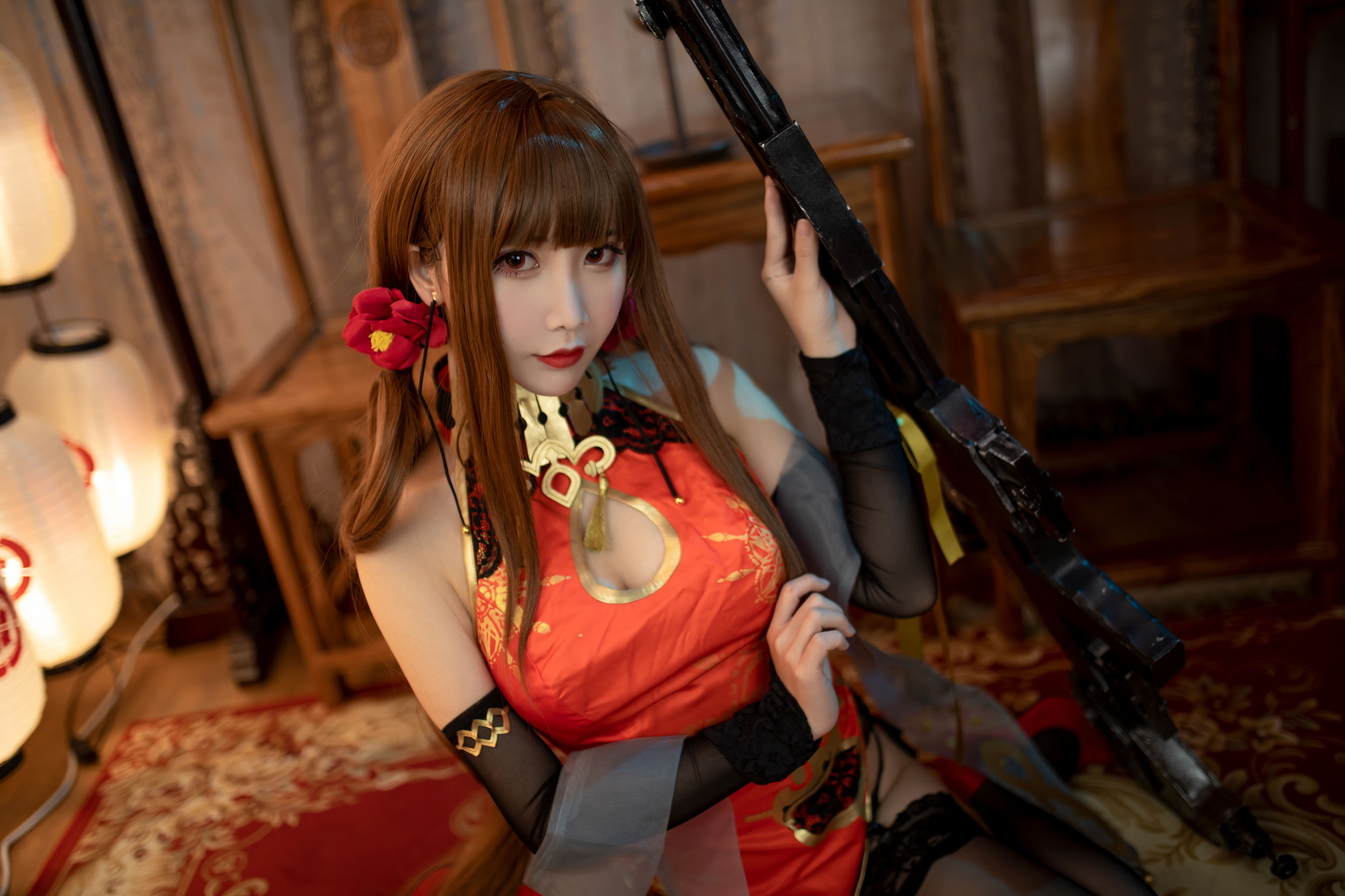 [福利COS] 可爱人气Coser面饼仙儿 - DSR50 红牡丹