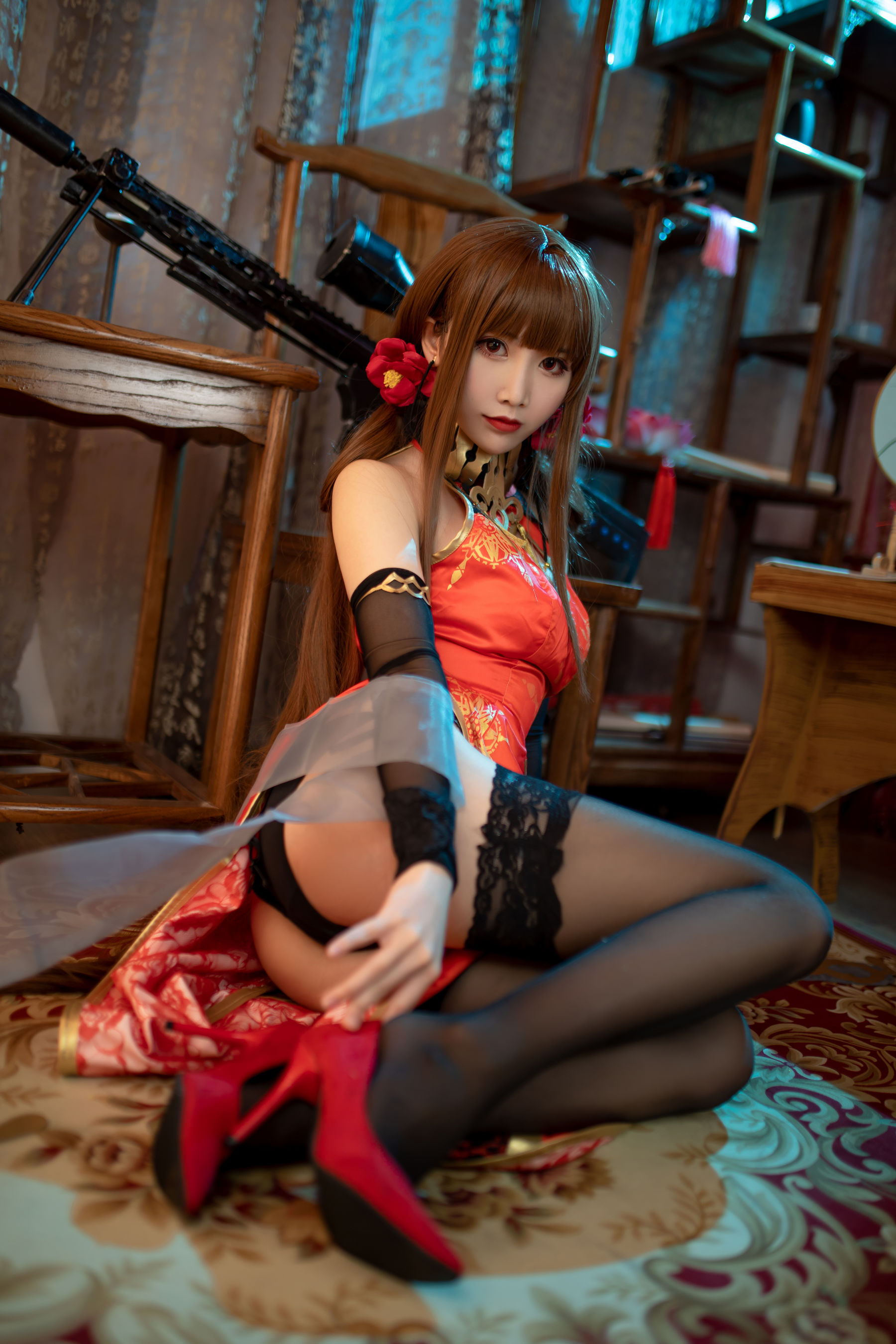 [福利COS] 可爱人气Coser面饼仙儿 - DSR50 红牡丹