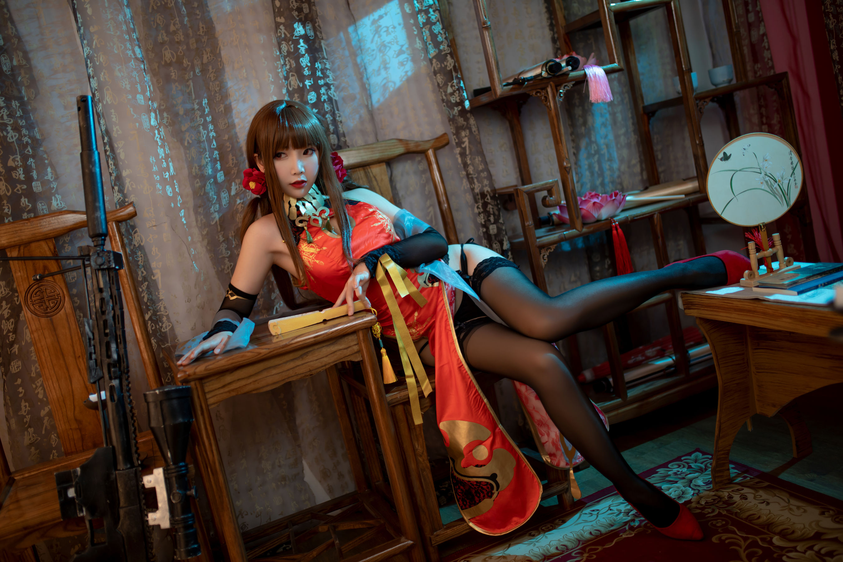 [福利COS] 可爱人气Coser面饼仙儿 - DSR50 红牡丹