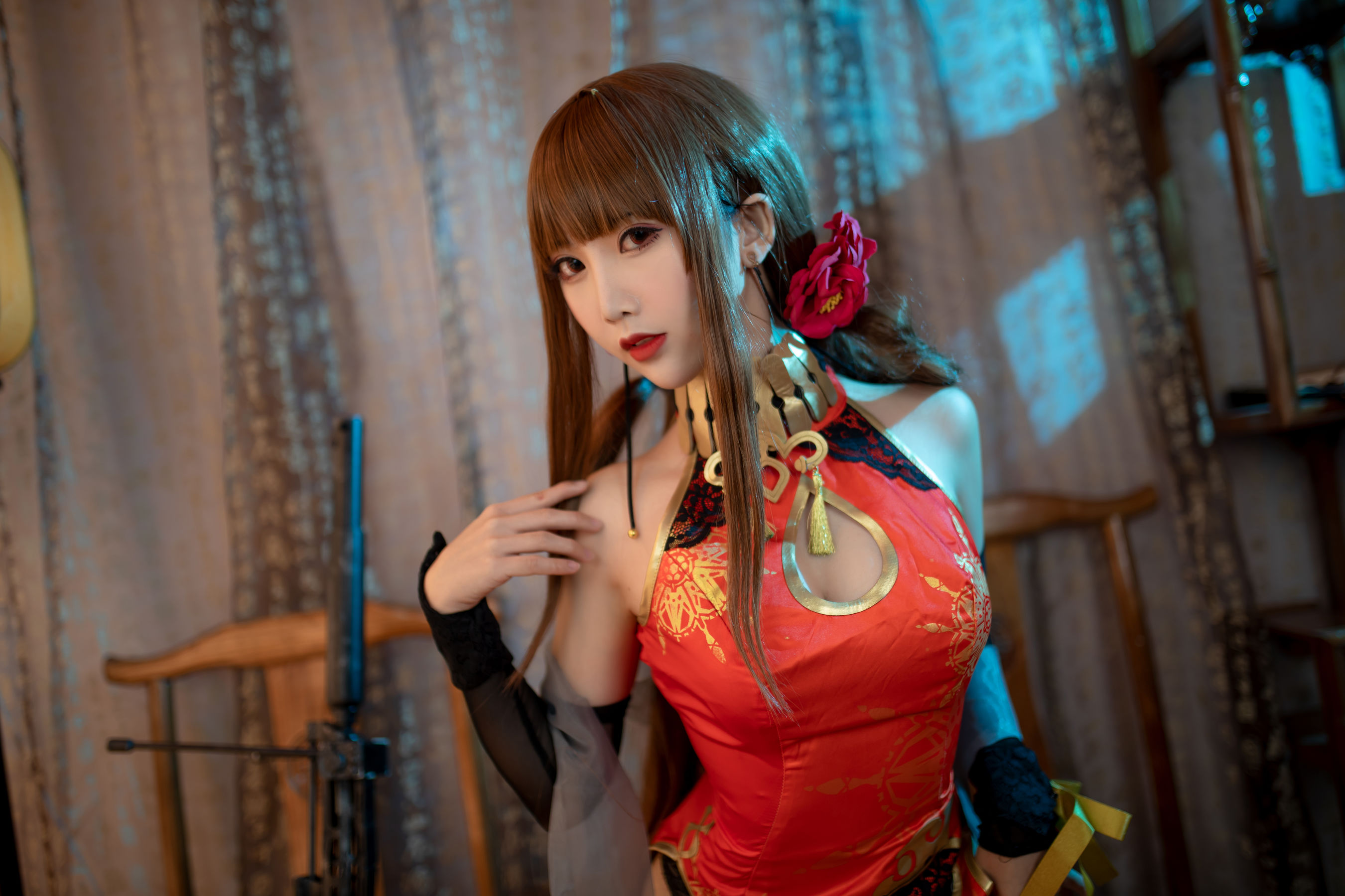 [福利COS] 可爱人气Coser面饼仙儿 - DSR50 红牡丹
