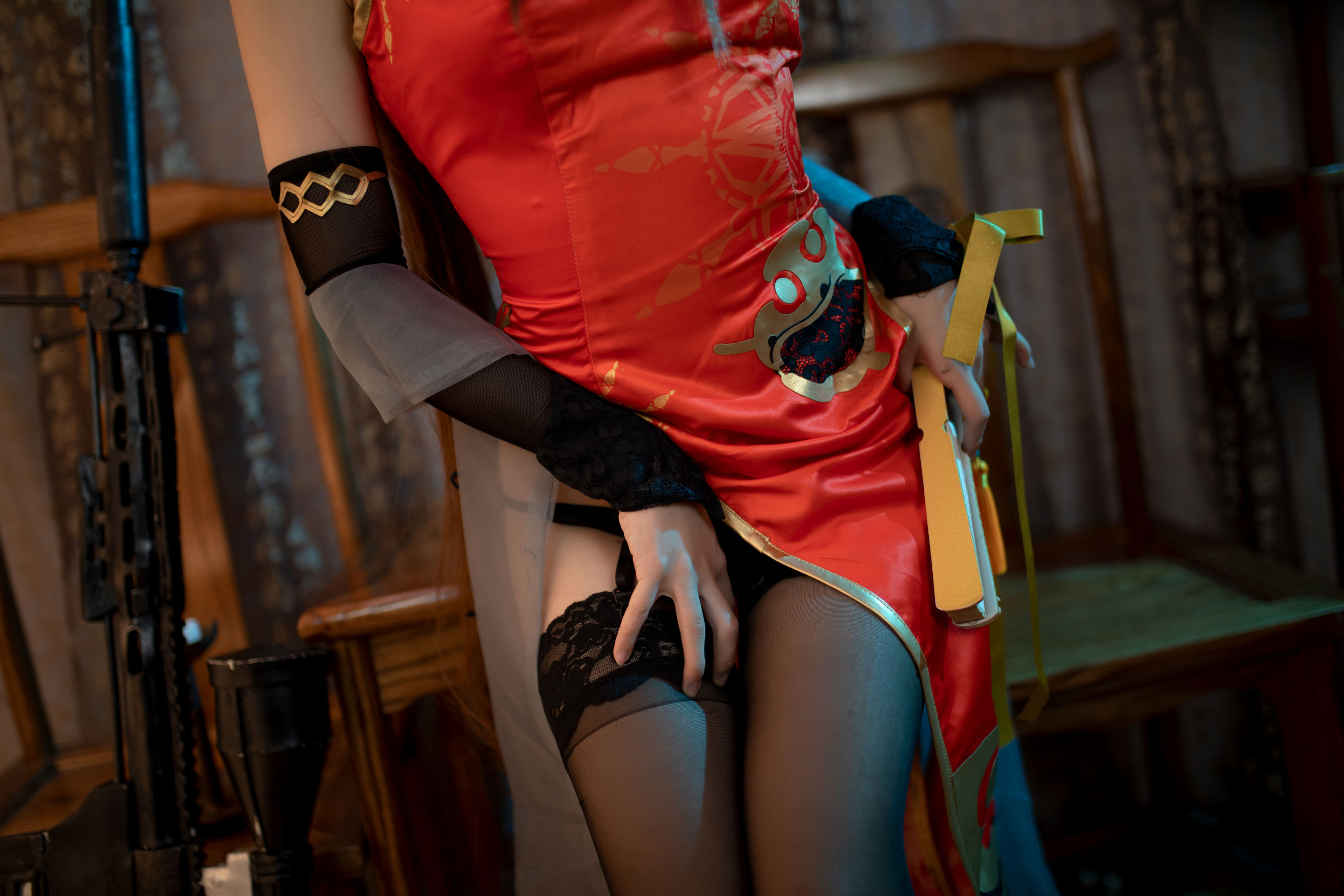 [福利COS] 可爱人气Coser面饼仙儿 - DSR50 红牡丹