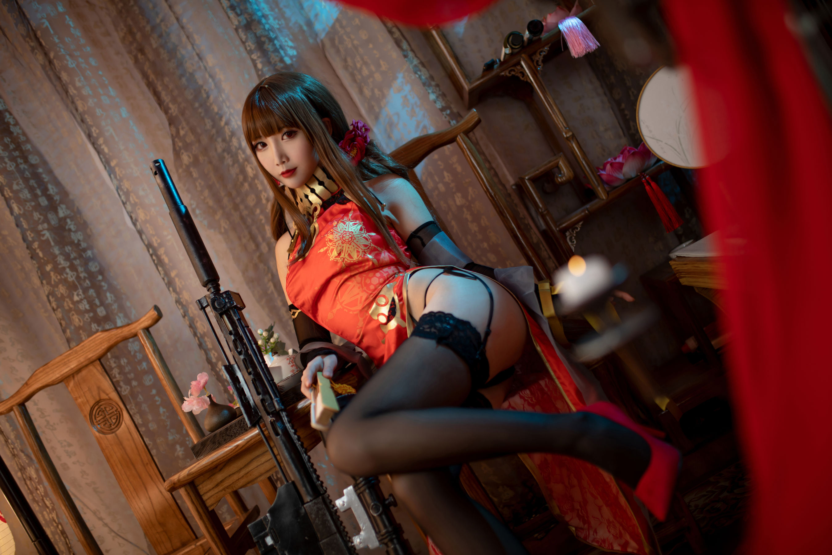 [福利COS] 可爱人气Coser面饼仙儿 - DSR50 红牡丹