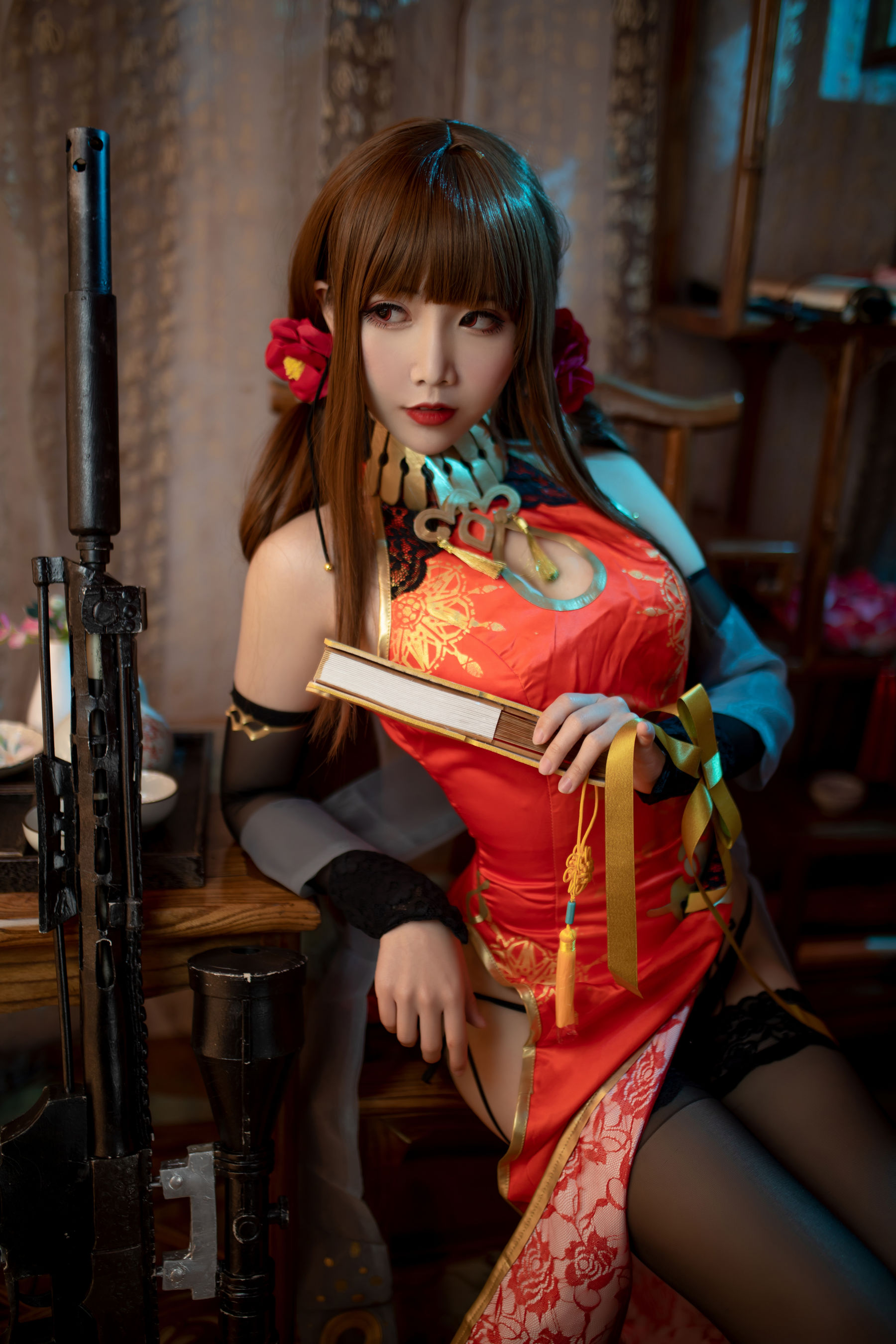 [福利COS] 可爱人气Coser面饼仙儿 - DSR50 红牡丹