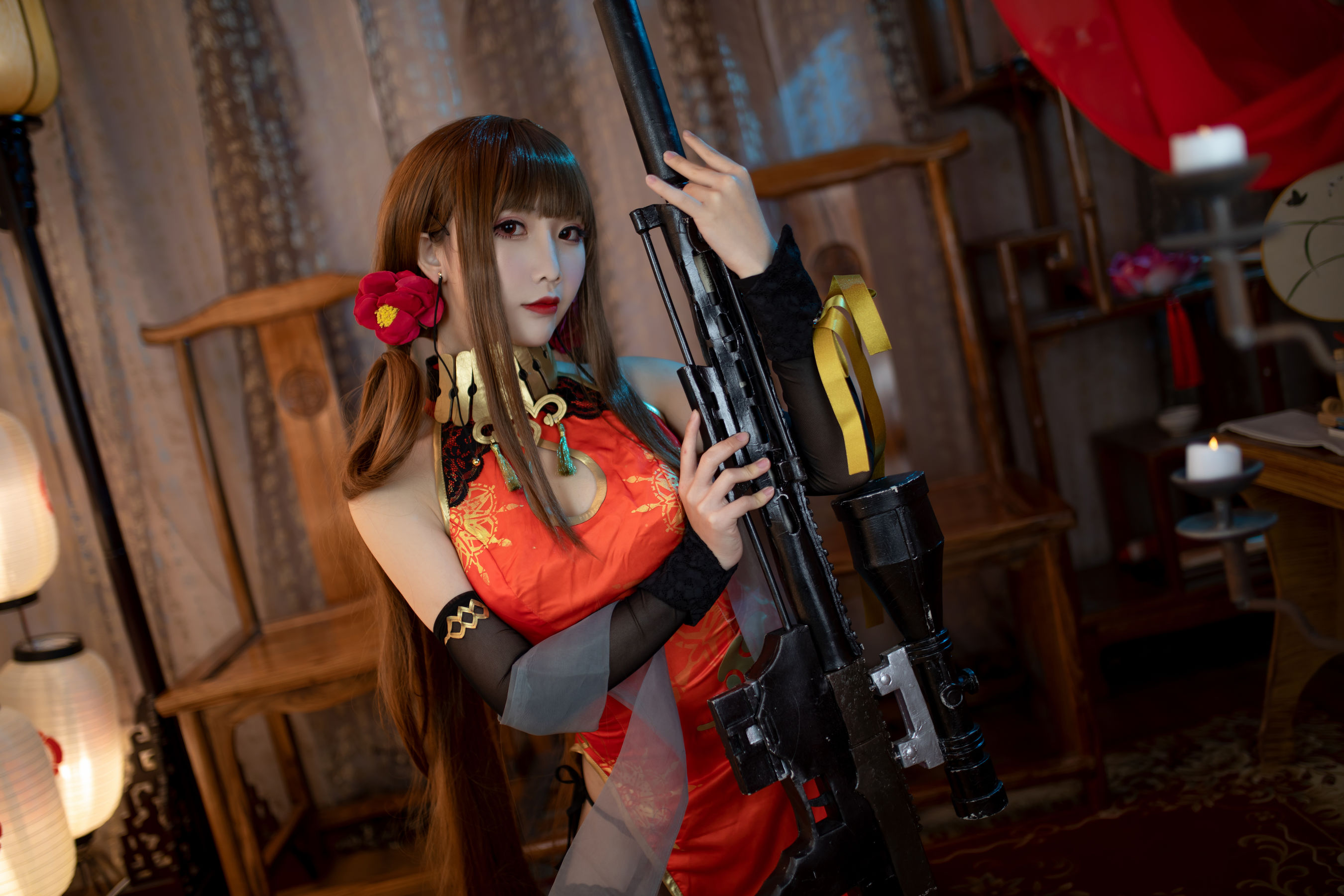 [福利COS] 可爱人气Coser面饼仙儿 - DSR50 红牡丹
