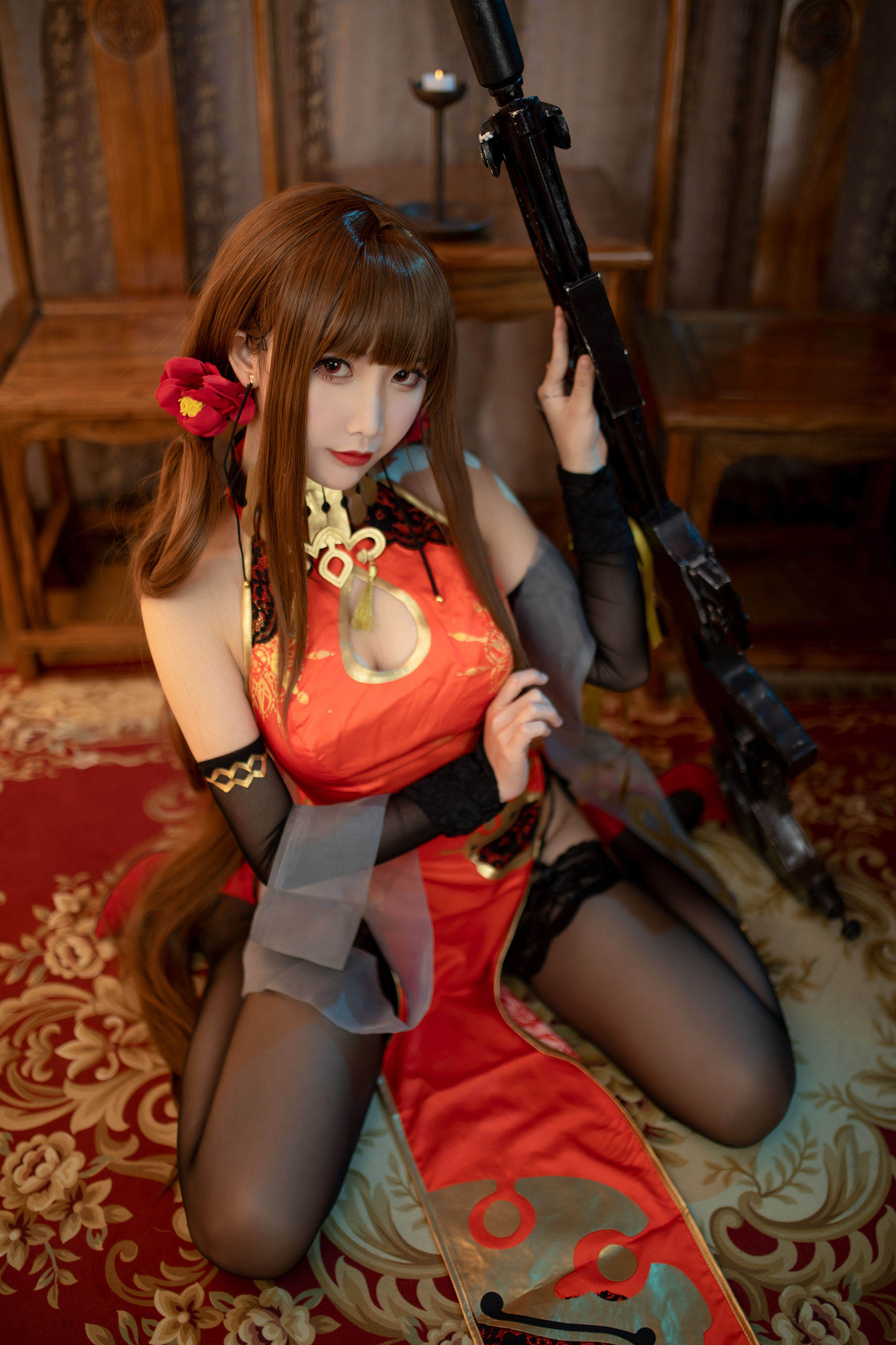 [福利COS] 可爱人气Coser面饼仙儿 - DSR50 红牡丹