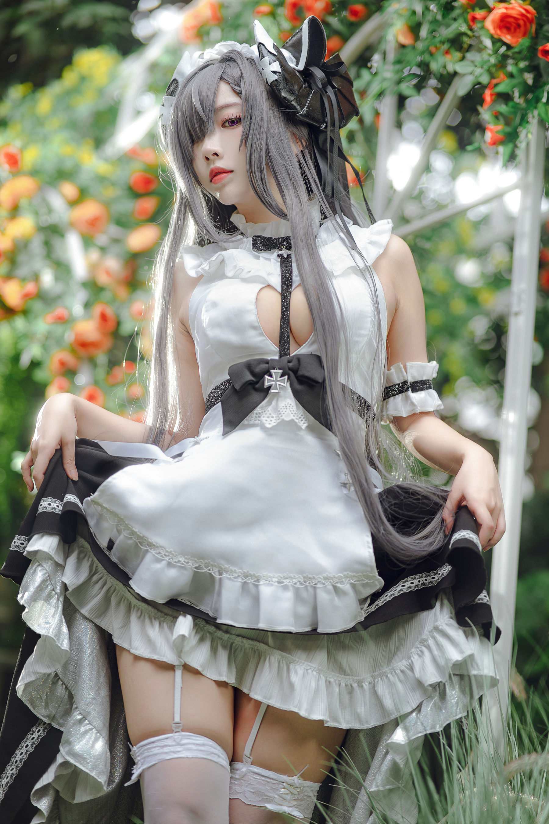 [福利COS] 宫本桜 - 奥古斯特女仆装