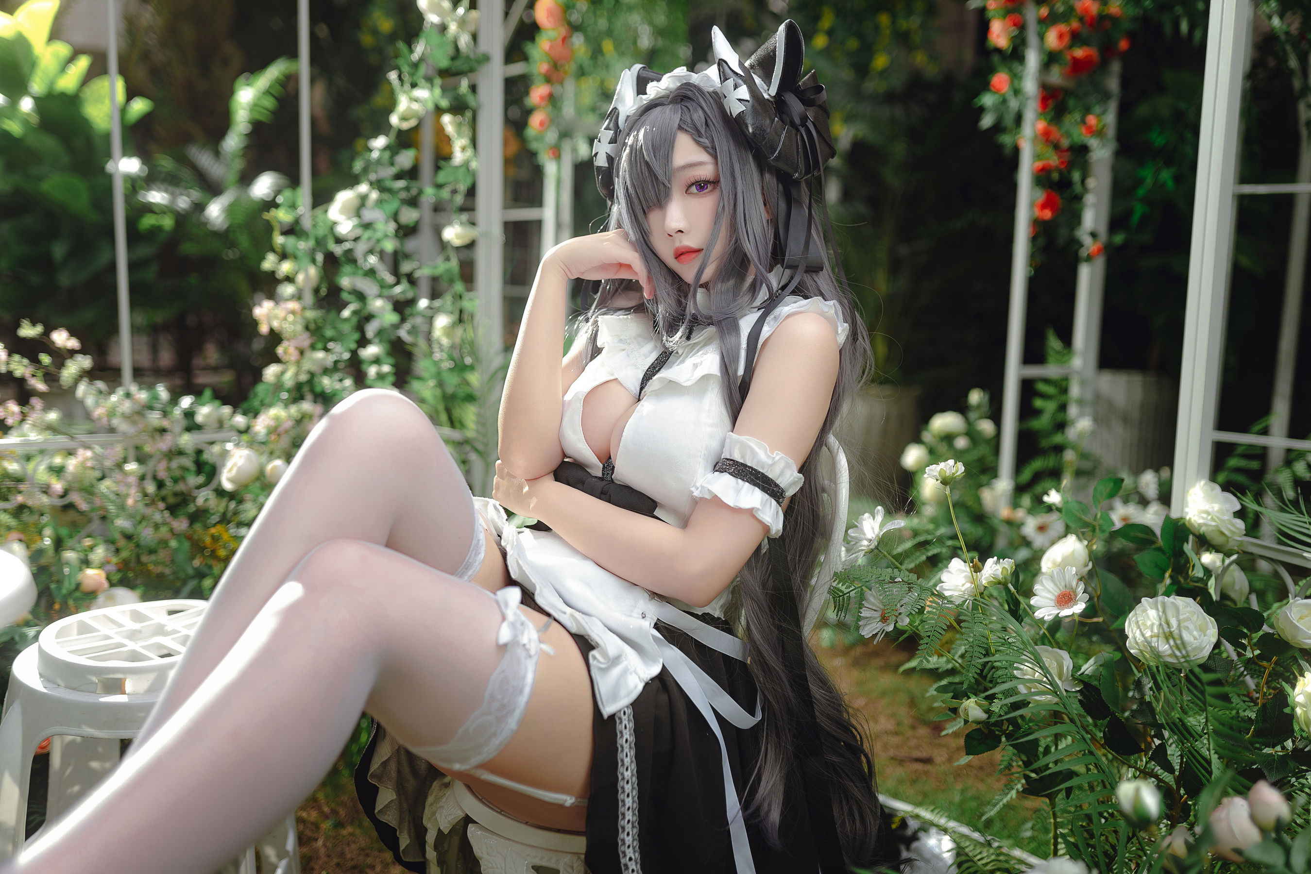 [福利COS] 宫本桜 - 奥古斯特女仆装