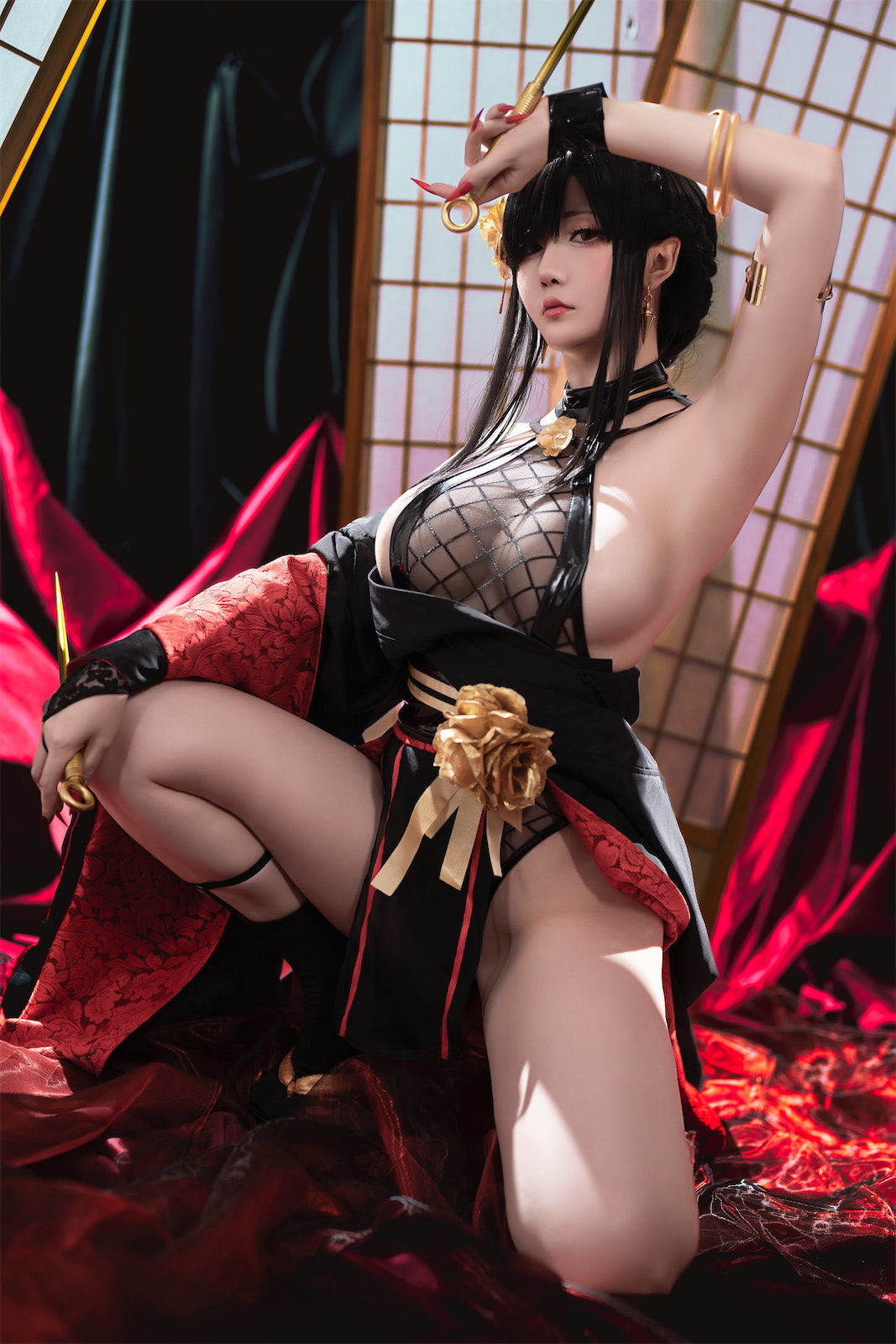 [福利COS] Coser小姐姐星之迟迟 - 圣诞节 约尔 同人和风战斗服