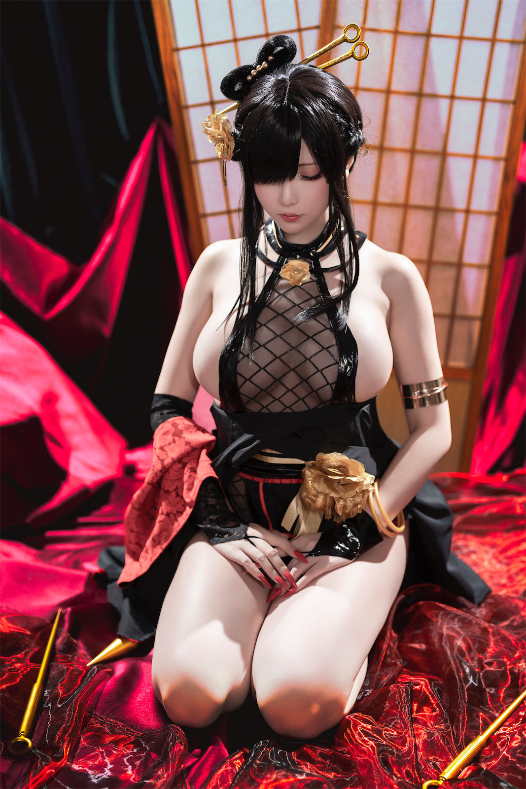 [福利COS] Coser小姐姐星之迟迟 - 圣诞节 约尔 同人和风战斗服
