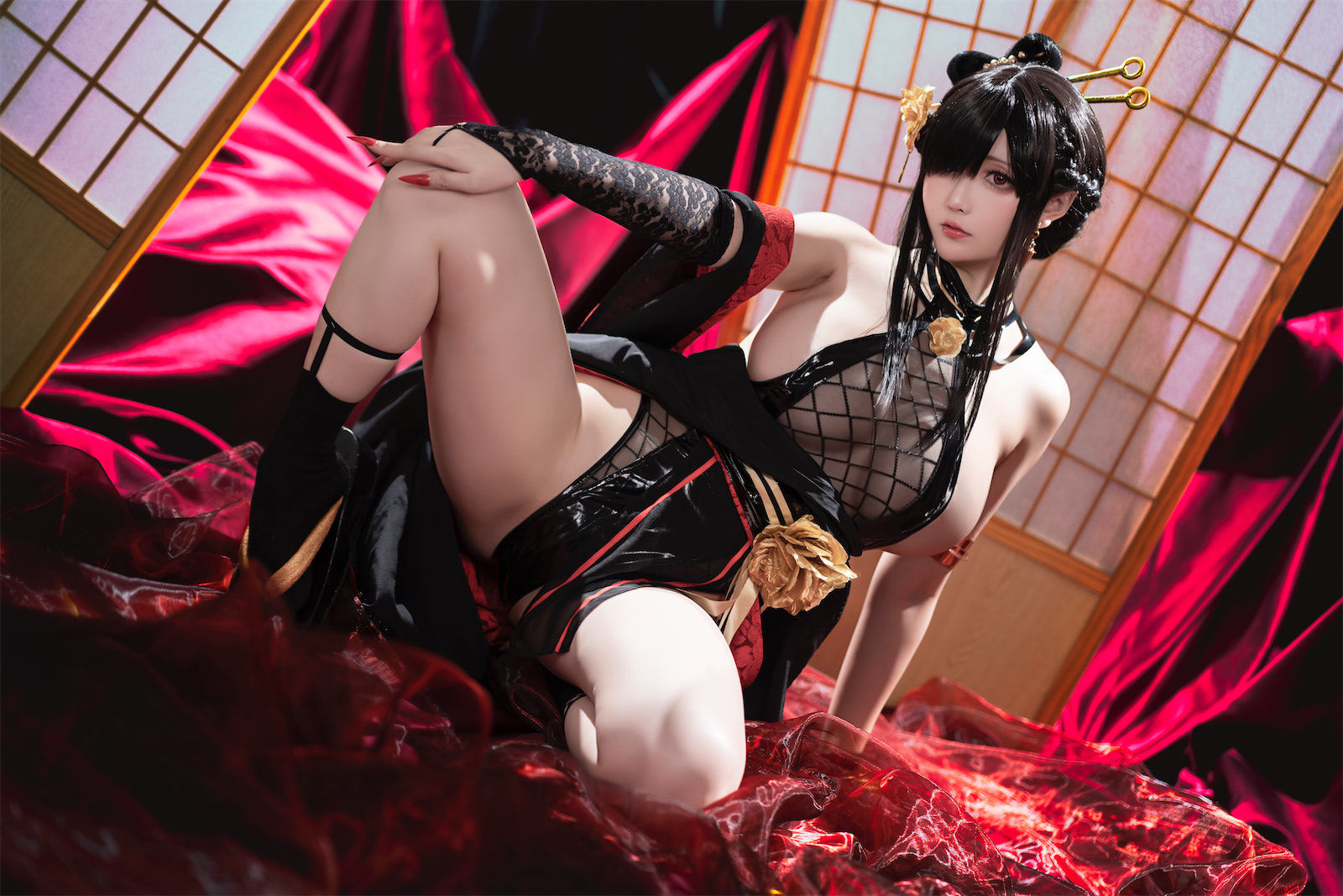 [福利COS] Coser小姐姐星之迟迟 - 圣诞节 约尔 同人和风战斗服