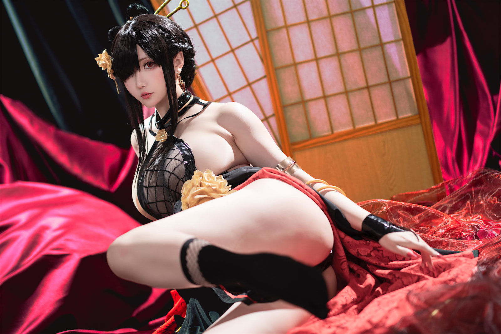 [福利COS] Coser小姐姐星之迟迟 - 圣诞节 约尔 同人和风战斗服