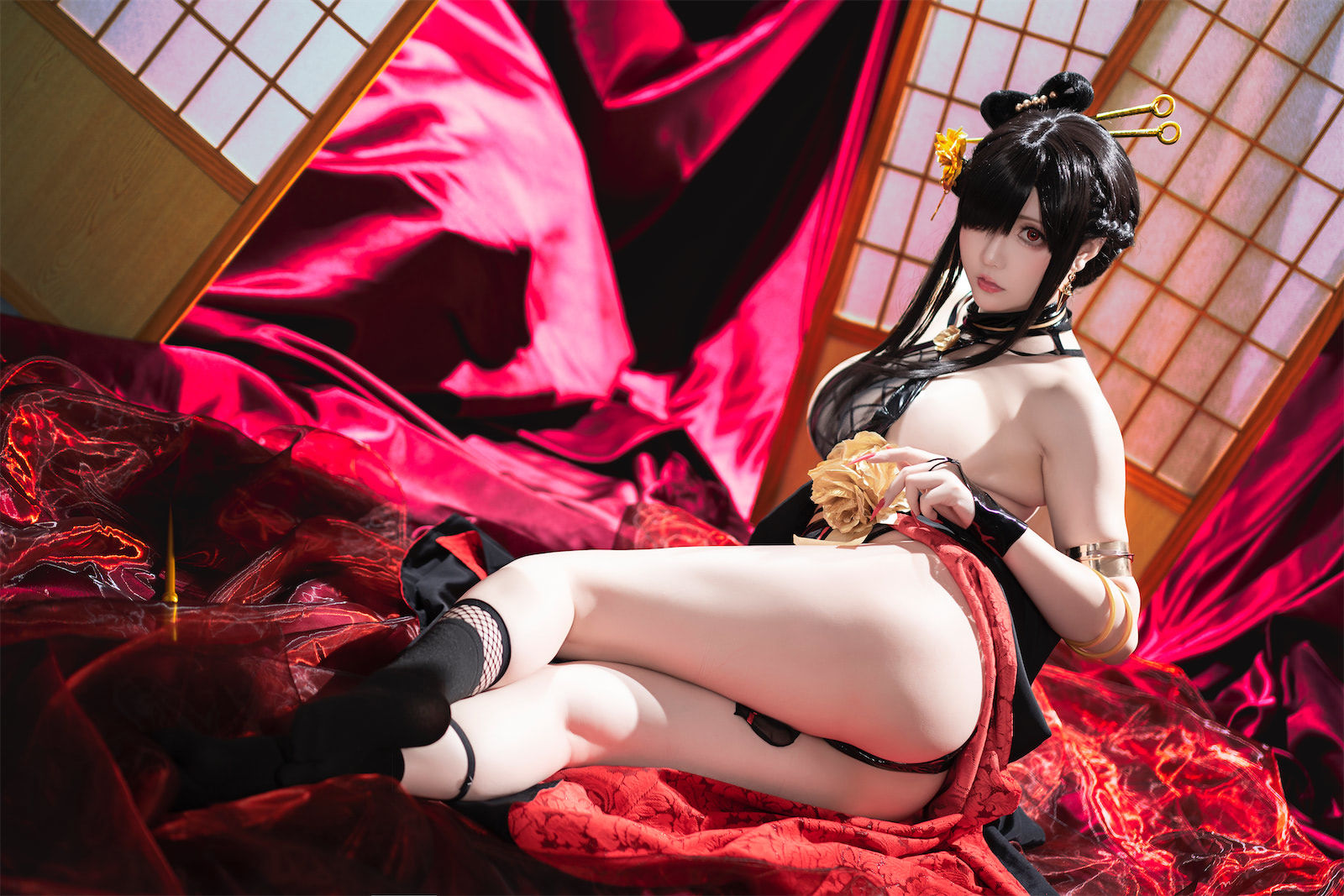 [福利COS] Coser小姐姐星之迟迟 - 圣诞节 约尔 同人和风战斗服