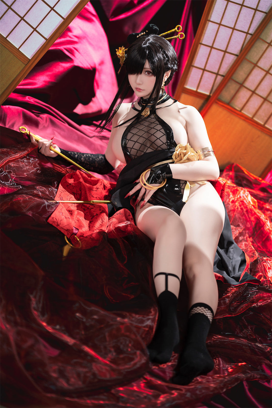 [福利COS] Coser小姐姐星之迟迟 - 圣诞节 约尔 同人和风战斗服
