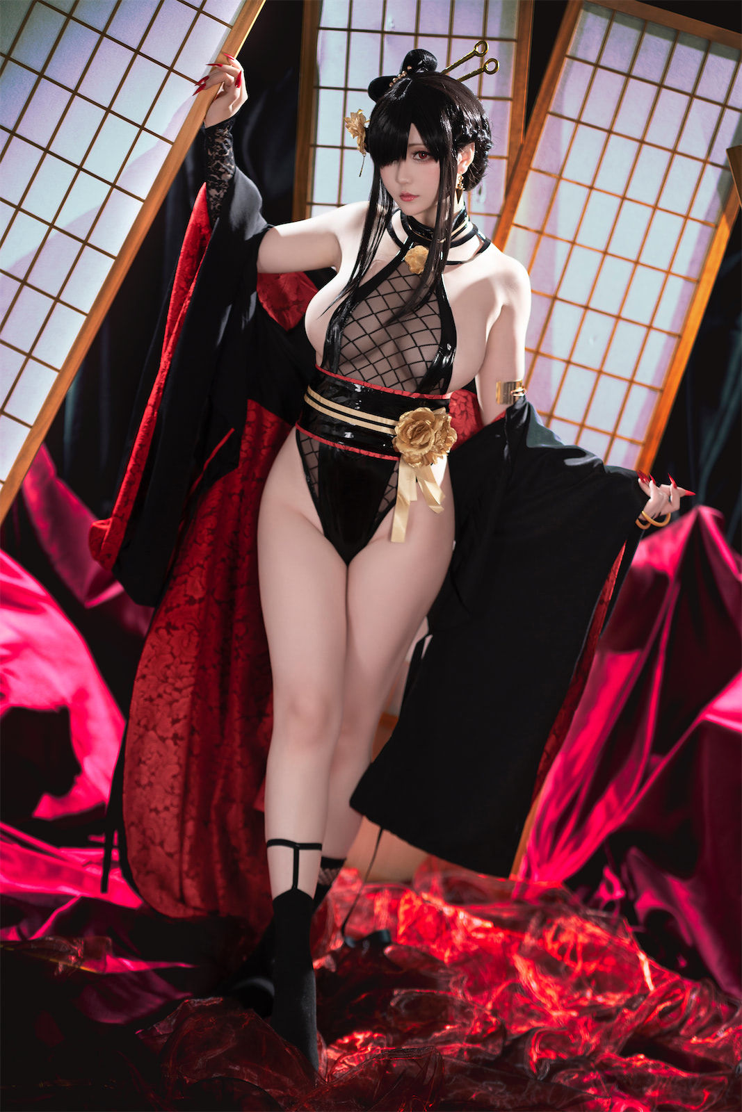 [福利COS] Coser小姐姐星之迟迟 - 圣诞节 约尔 同人和风战斗服