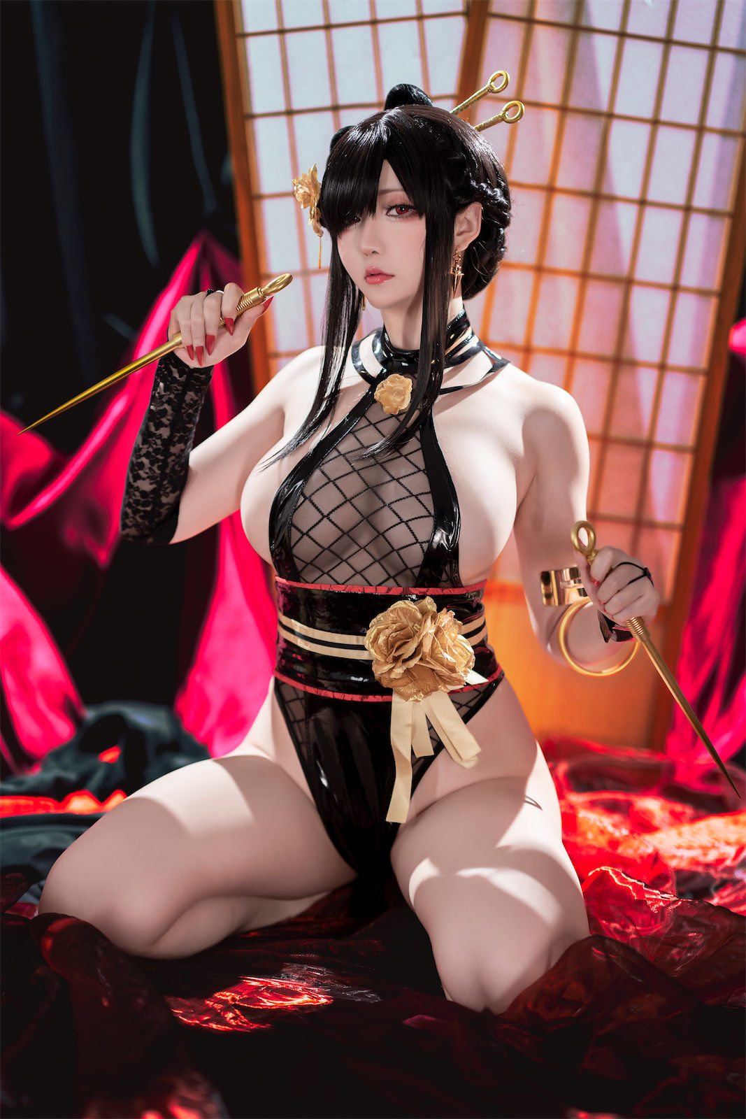 [福利COS] Coser小姐姐星之迟迟 - 圣诞节 约尔 同人和风战斗服