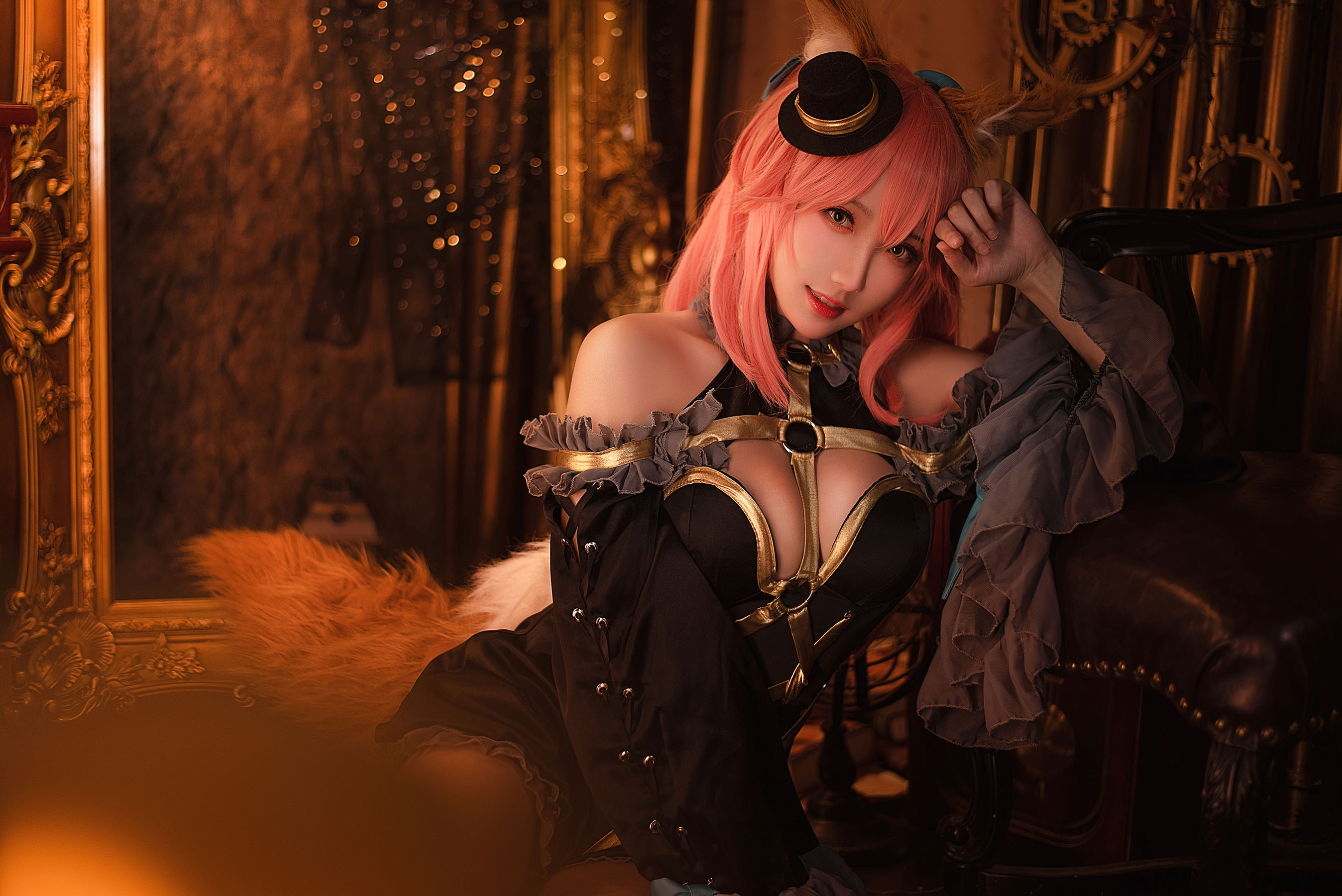 [福利COS] Coser瓜希酱福利 - 玉藻前 漆黑魔术服
