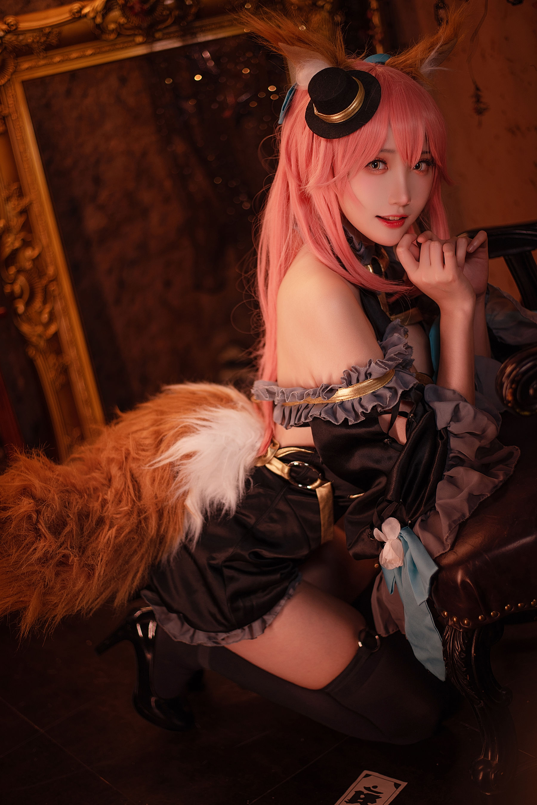 [福利COS] Coser瓜希酱福利 - 玉藻前 漆黑魔术服
