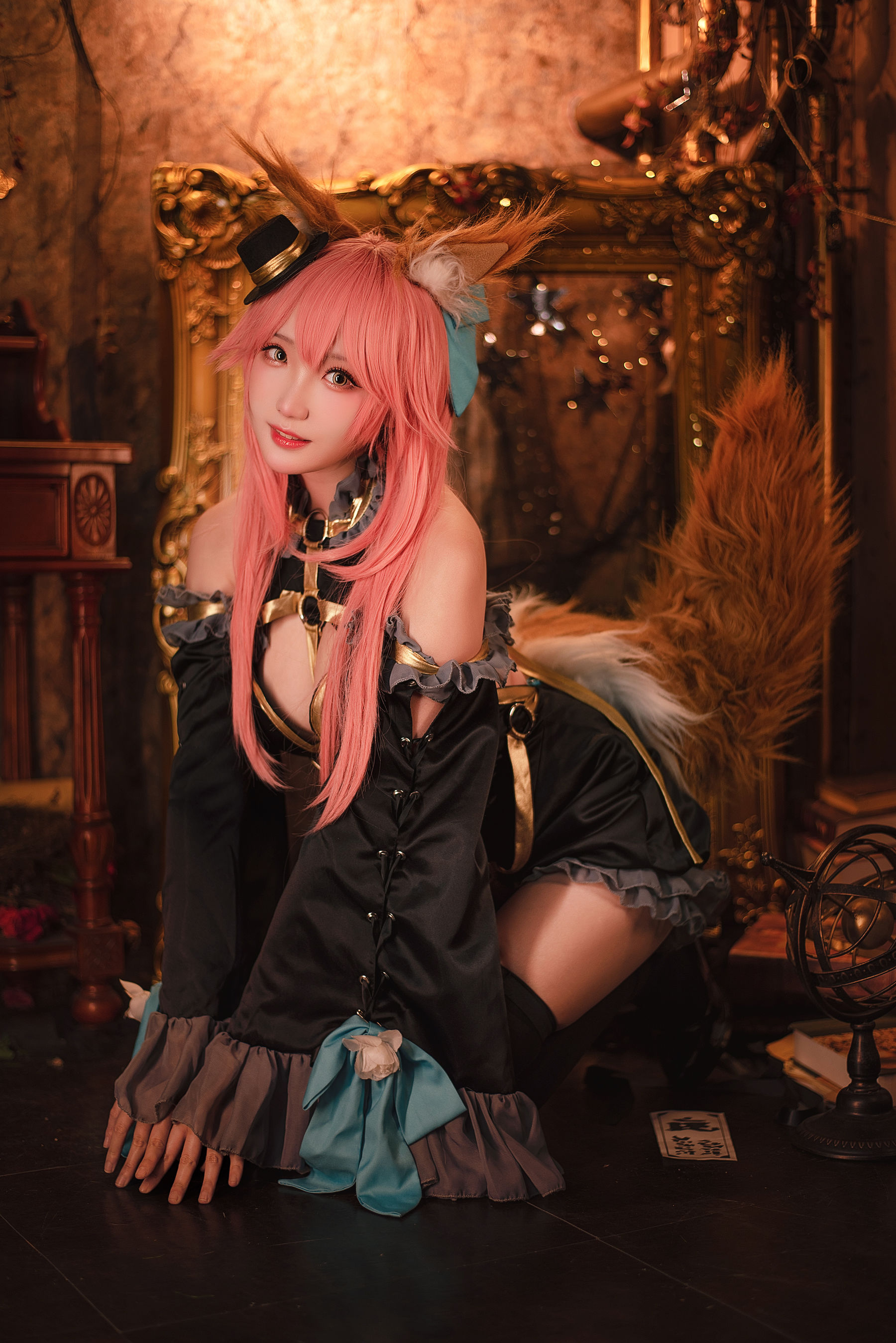 [福利COS] Coser瓜希酱福利 - 玉藻前 漆黑魔术服