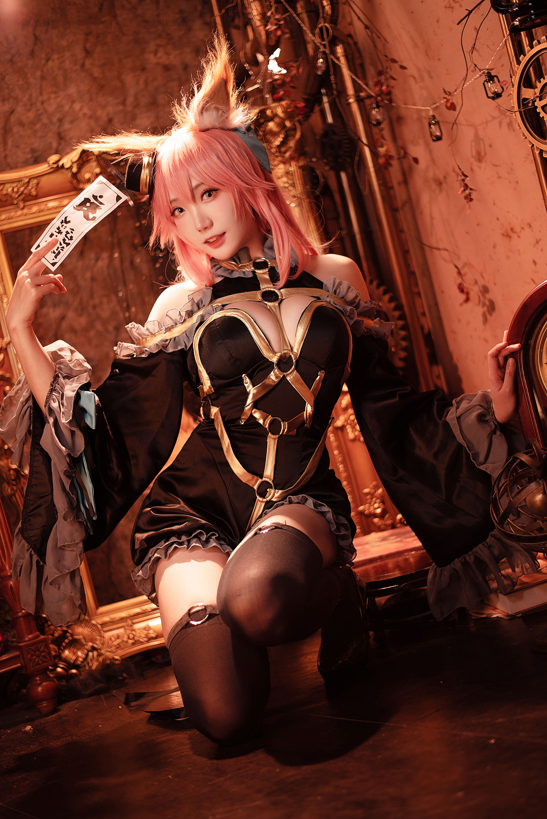 [福利COS] Coser瓜希酱福利 - 玉藻前 漆黑魔术服