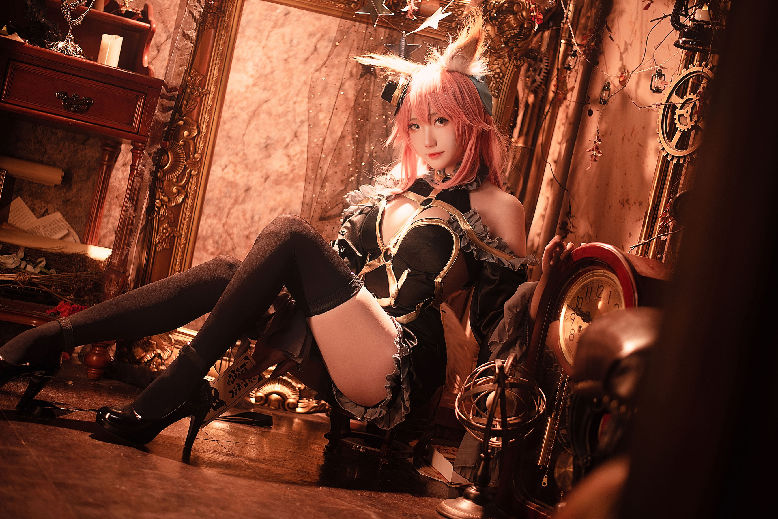[福利COS] Coser瓜希酱福利 - 玉藻前 漆黑魔术服