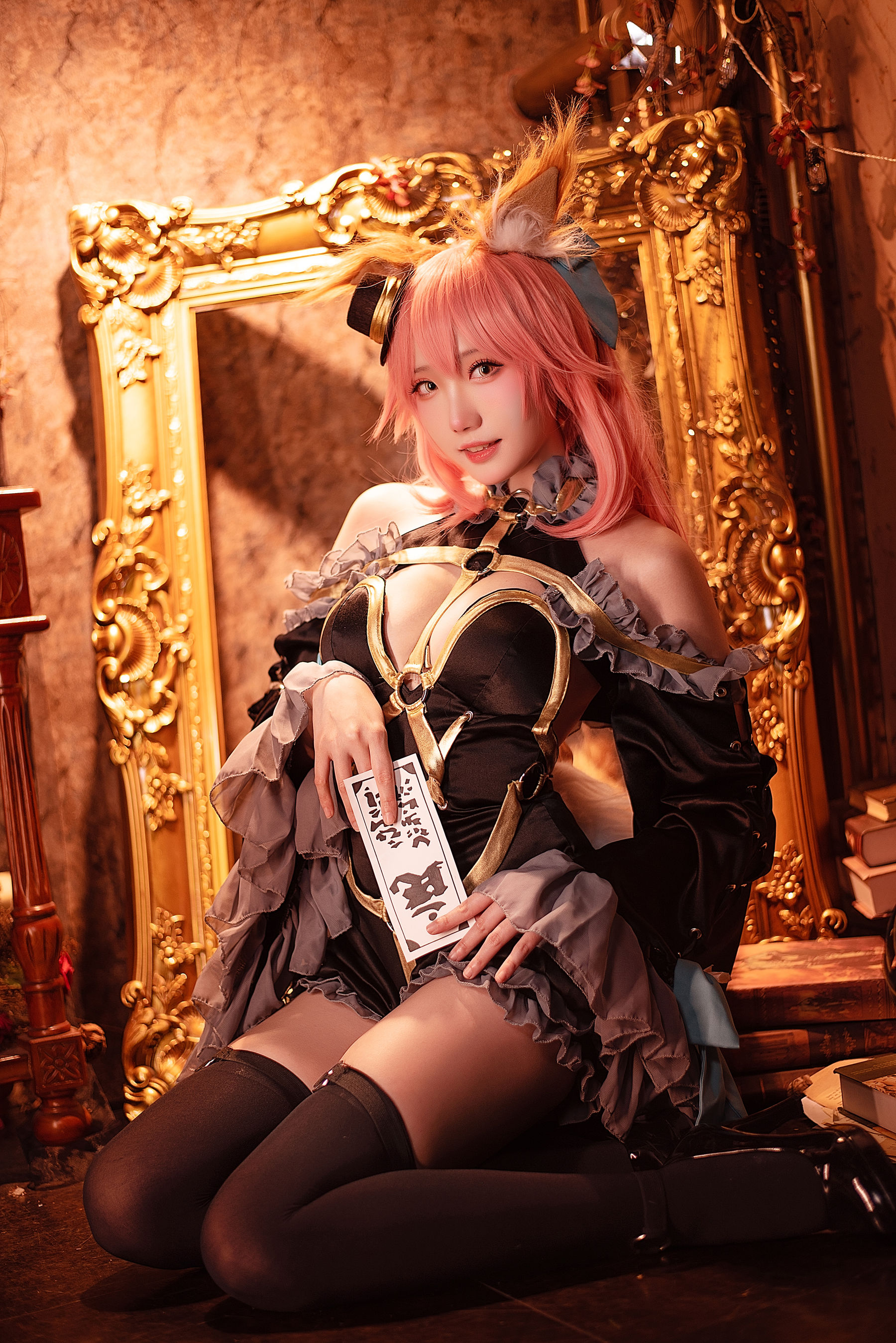 [福利COS] Coser瓜希酱福利 - 玉藻前 漆黑魔术服